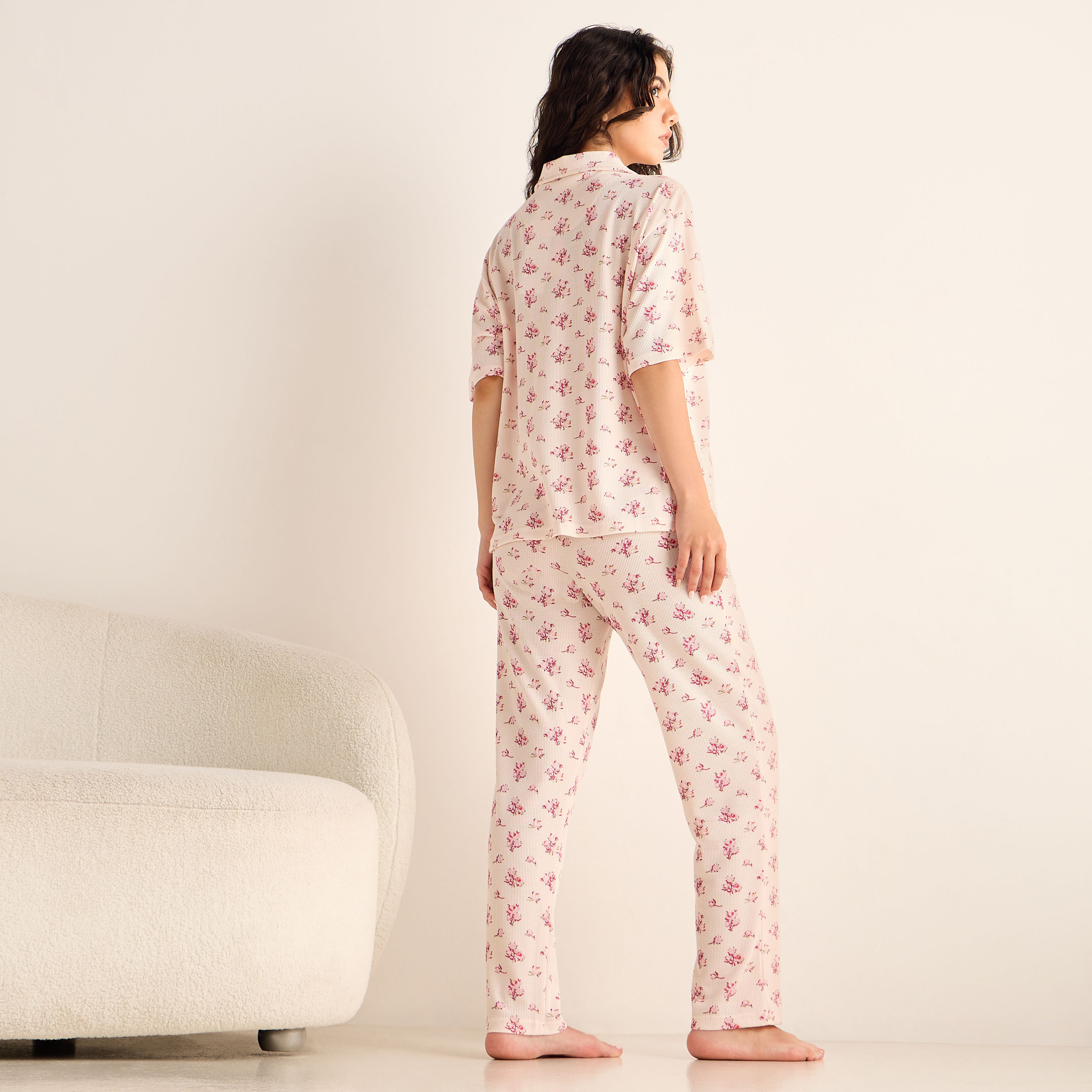 Shop Textured Pyjama Set Online | Splash UAE