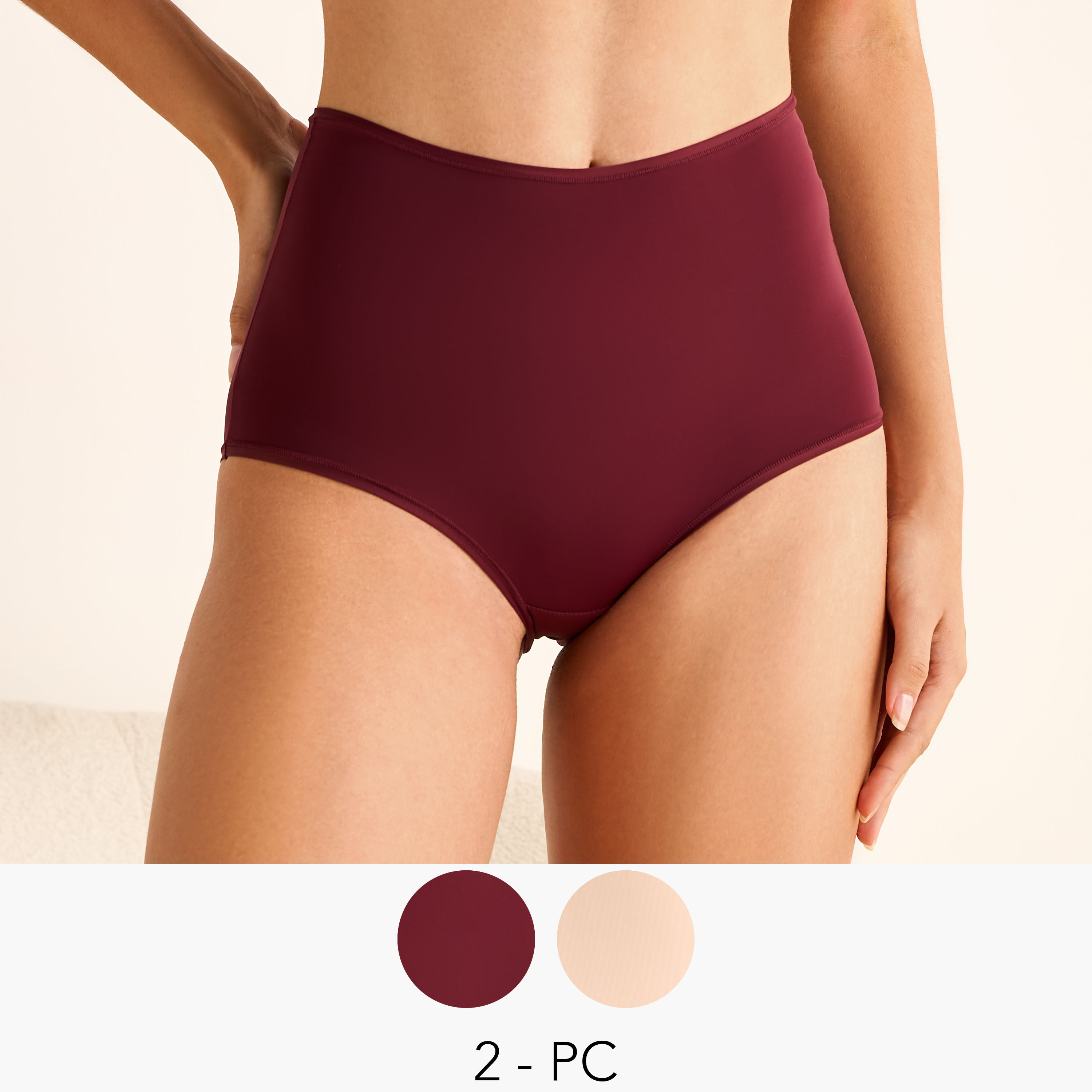 Set of 2 - High Waist Microfibre Full Briefs-women-clothing-lingerie-panties-image-1