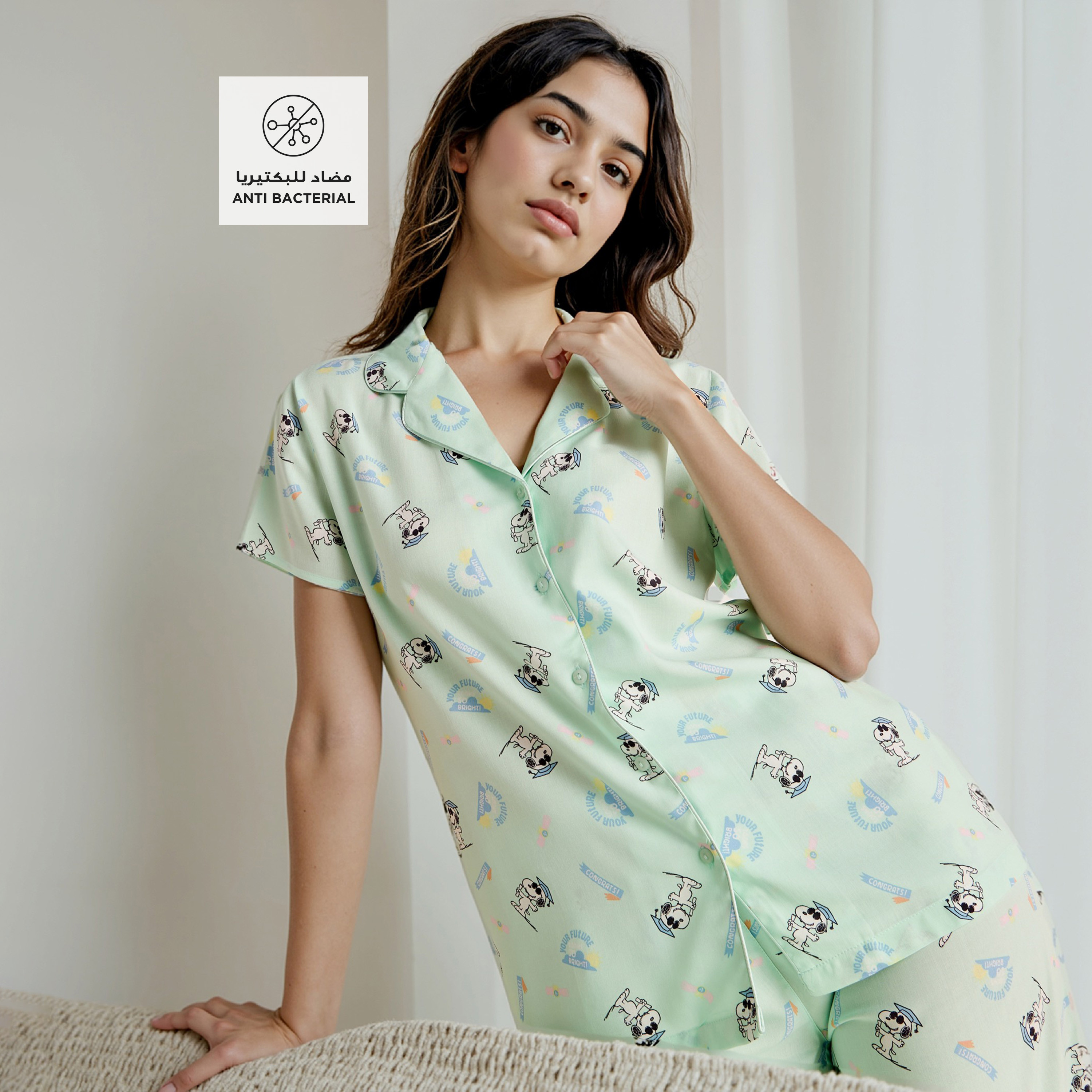 Snoopy Print Pyjama Set-women-clothing-nightwear-pyjamas-longsets-image-2
