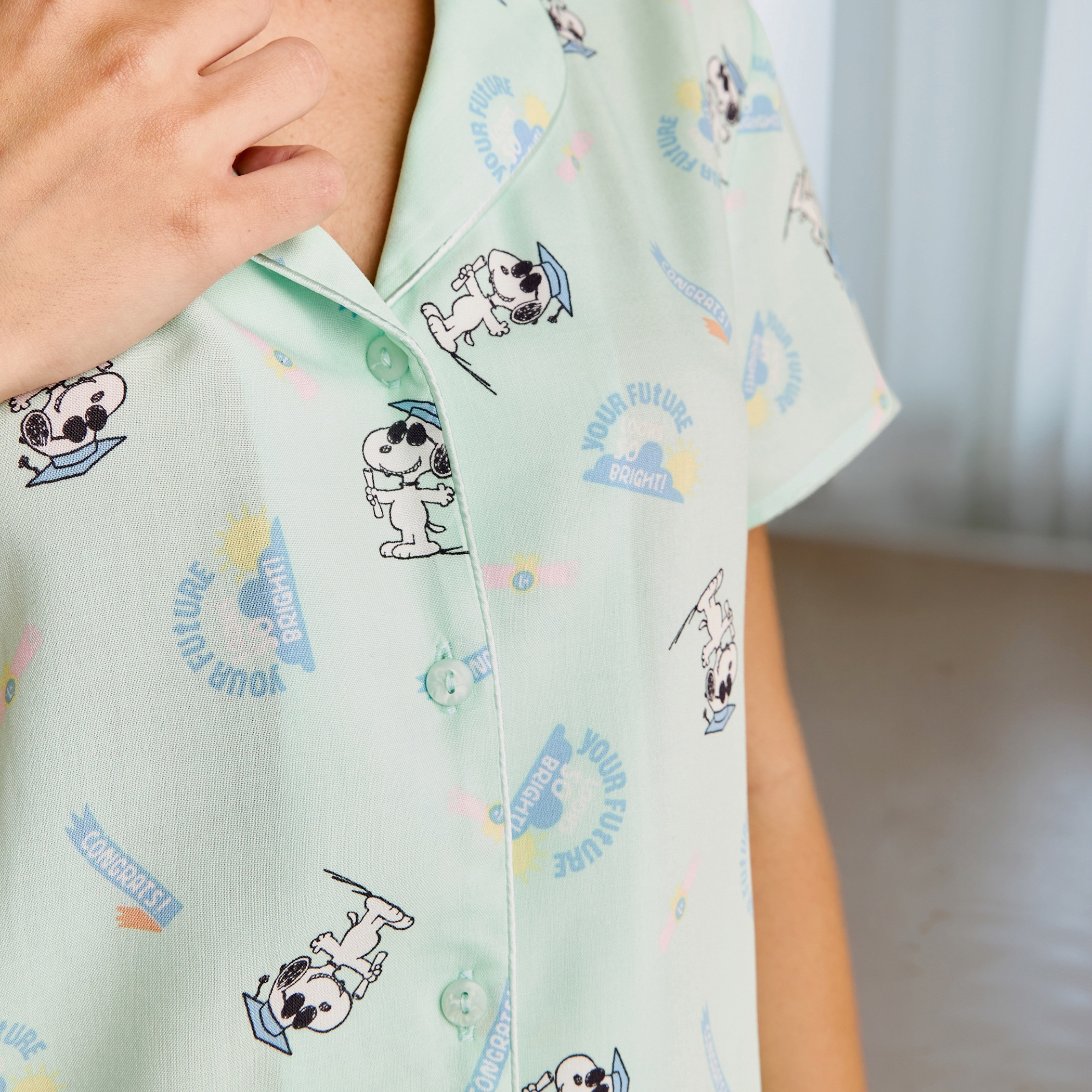 Snoopy Print Pyjama Set-women-clothing-nightwear-pyjamas-longsets-image-5