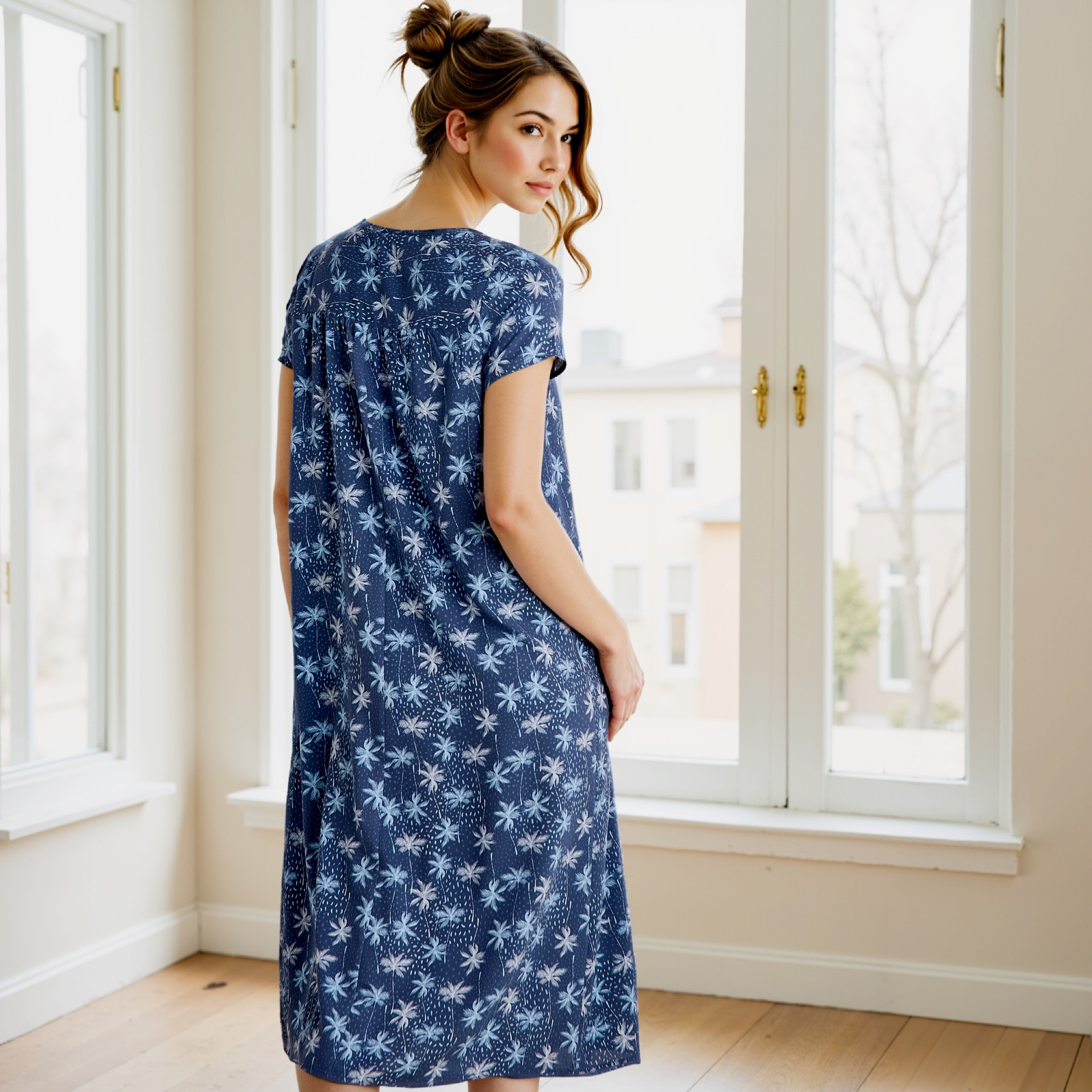 Printed Viscose Night Dress-women-clothing-nightwear-nighties-image-3
