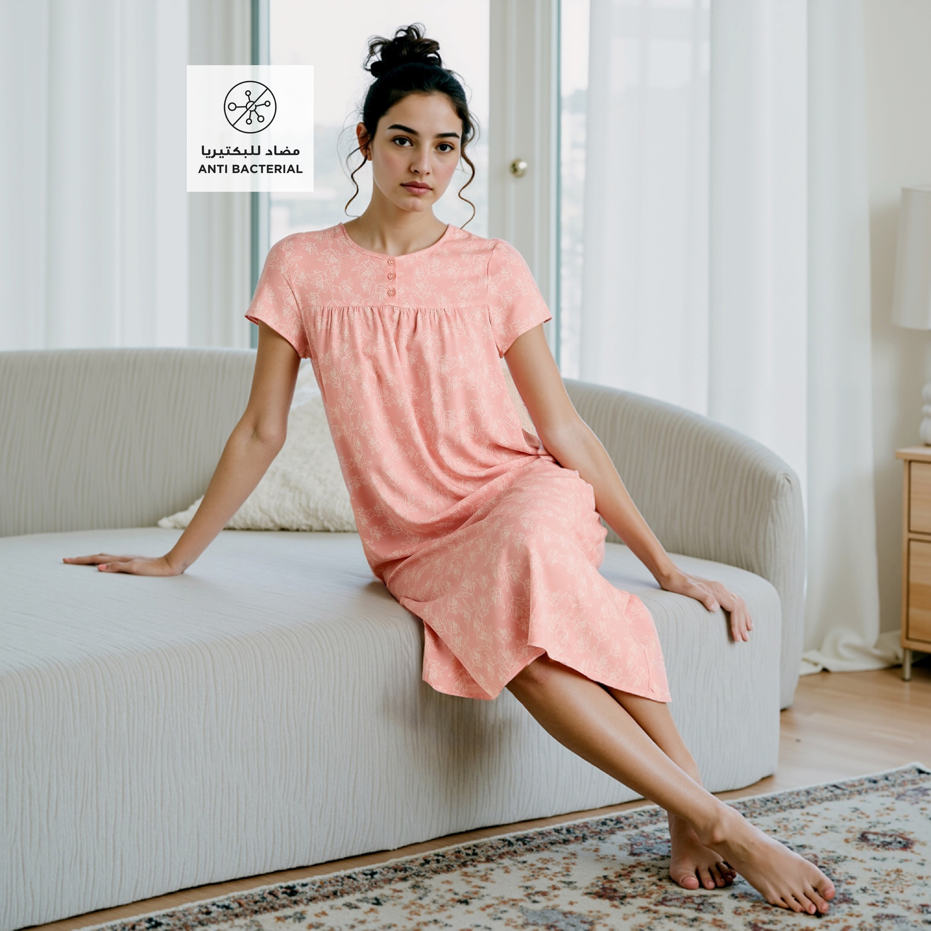 Floral Print Viscose Night Dress-women-clothing-nightwear-nighties-image-2