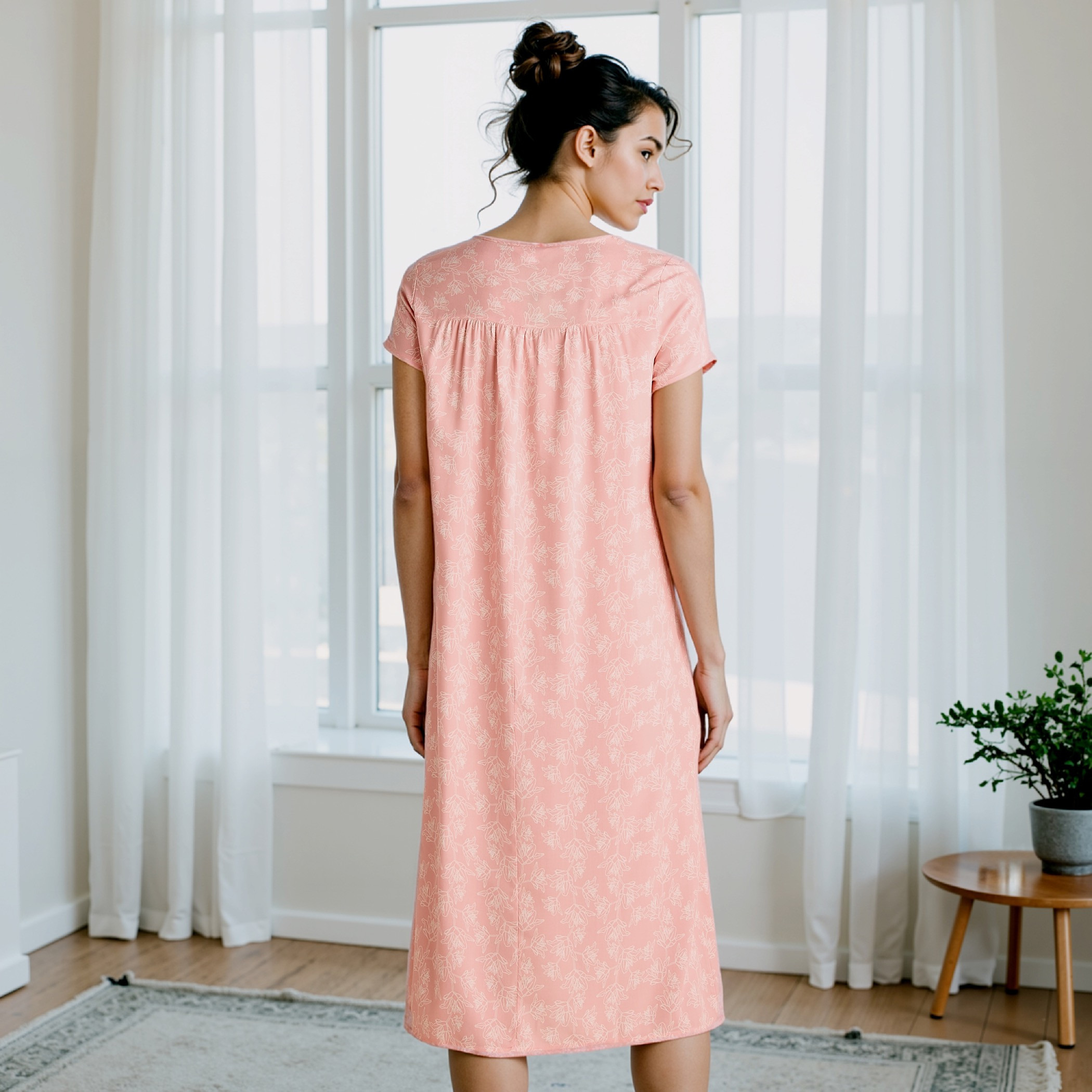 Floral Print Viscose Night Dress-women-clothing-nightwear-nighties-image-3