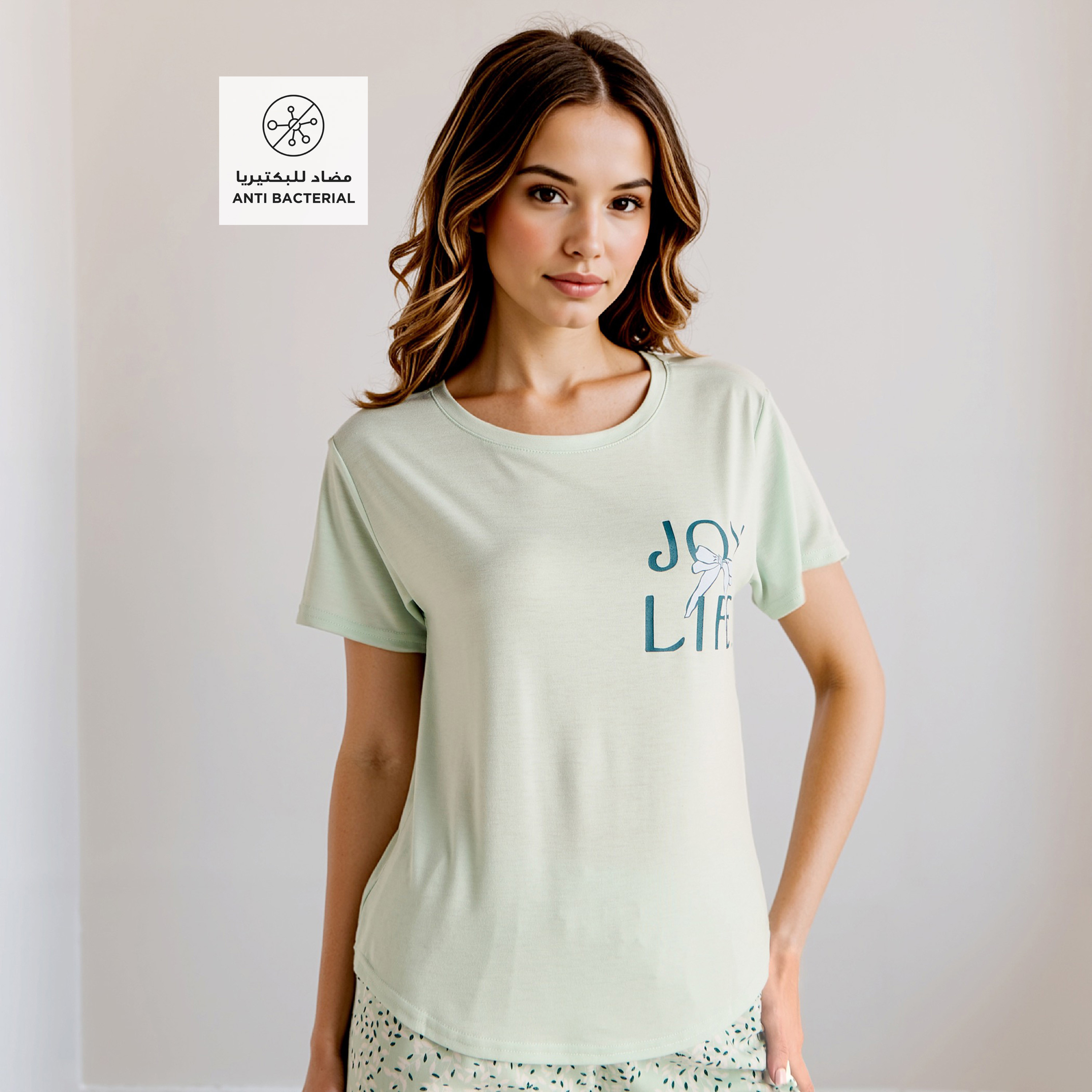 Graphic Print Viscose T-shirt and Pyjama Set-women-clothing-nightwear-pyjamas-longsets-image-2