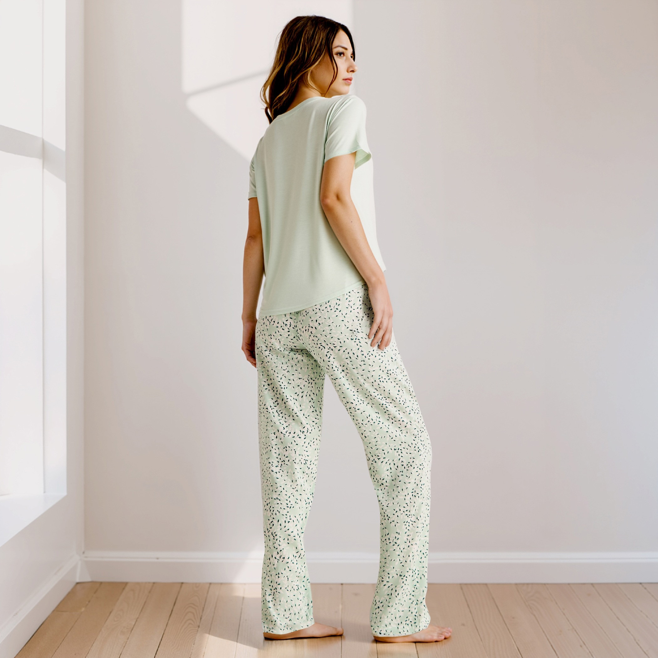 Graphic Print Viscose T-shirt and Pyjama Set-women-clothing-nightwear-pyjamas-longsets-image-4