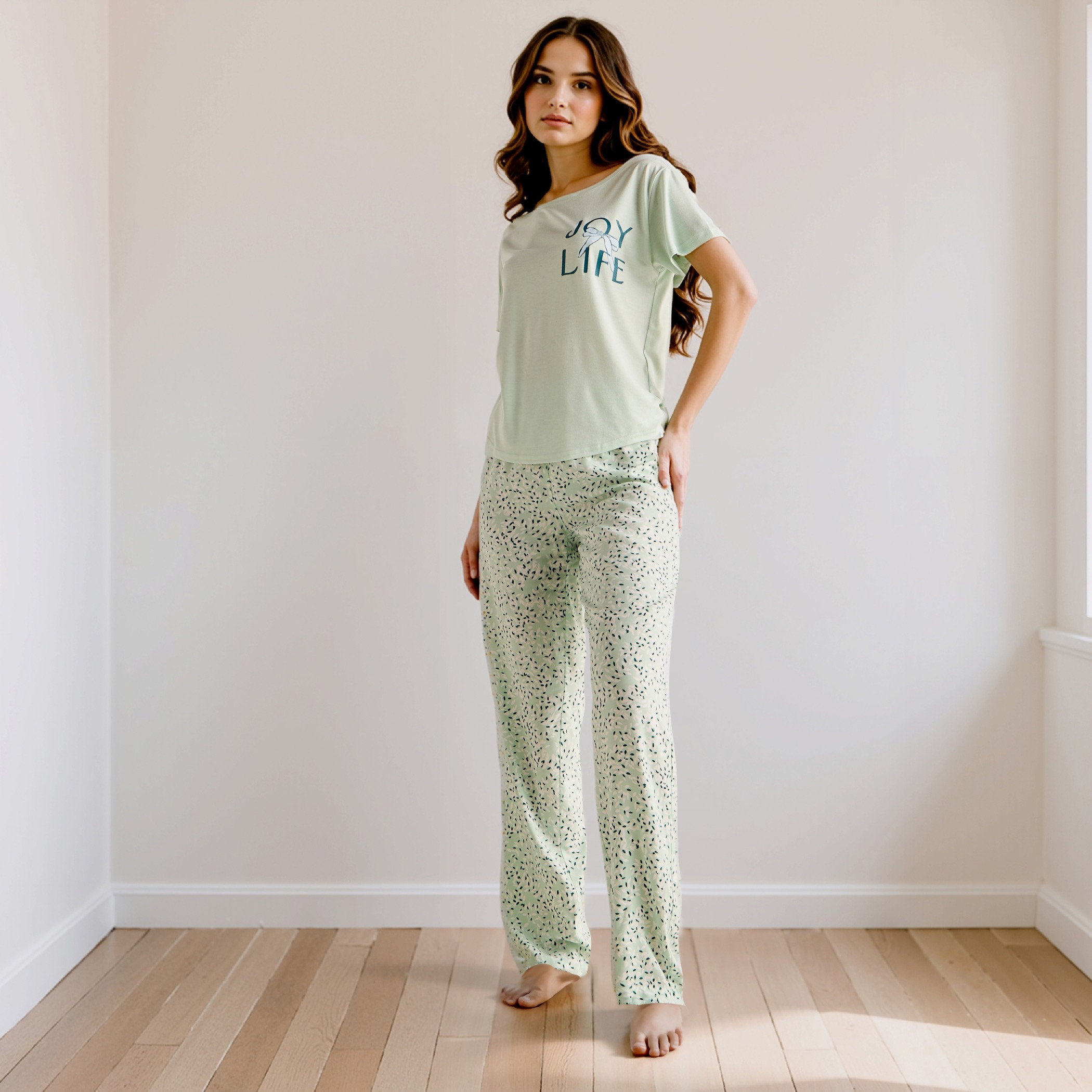 Graphic Print Viscose T-shirt and Pyjama Set-women-clothing-nightwear-pyjamas-longsets-image-7