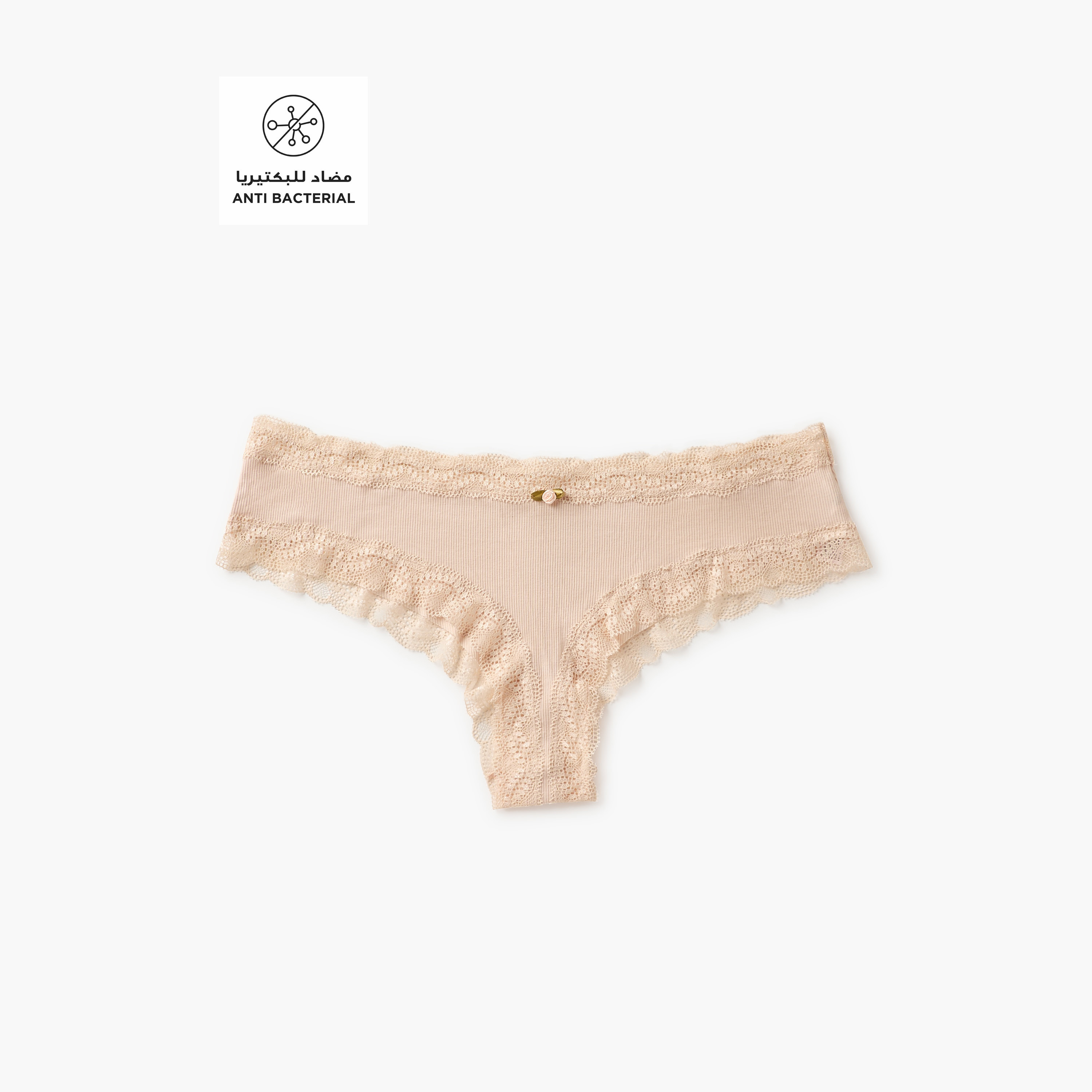 Set of 2 - Lace Trim Ribbed Briefs-women-clothing-lingerie-panties-image-2