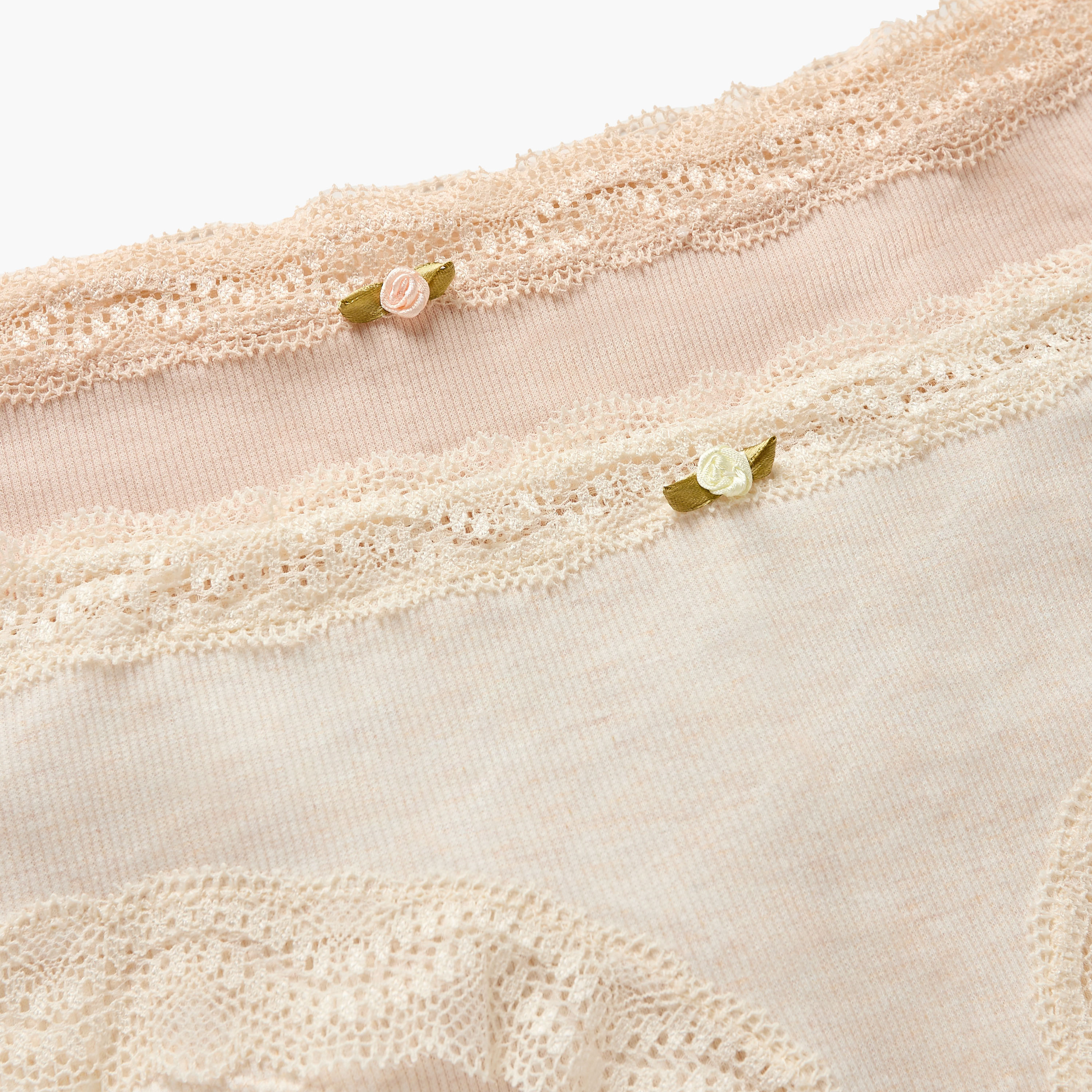 Set of 2 - Lace Trim Ribbed Briefs-women-clothing-lingerie-panties-image-4