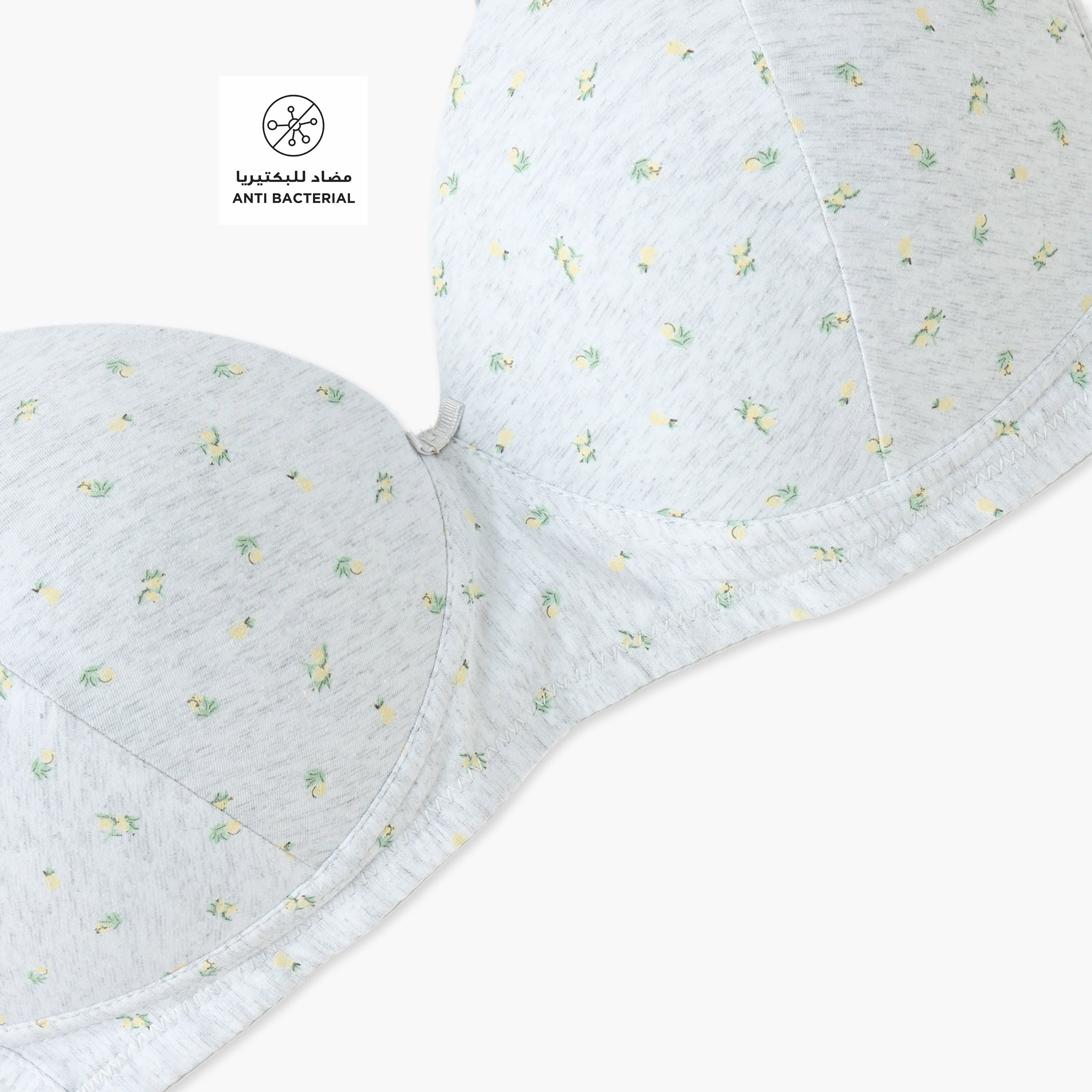All-Over Floral Print Non-Wired Bra with Hook and Eye Closure-women-clothing-lingerie-bras-image-2
