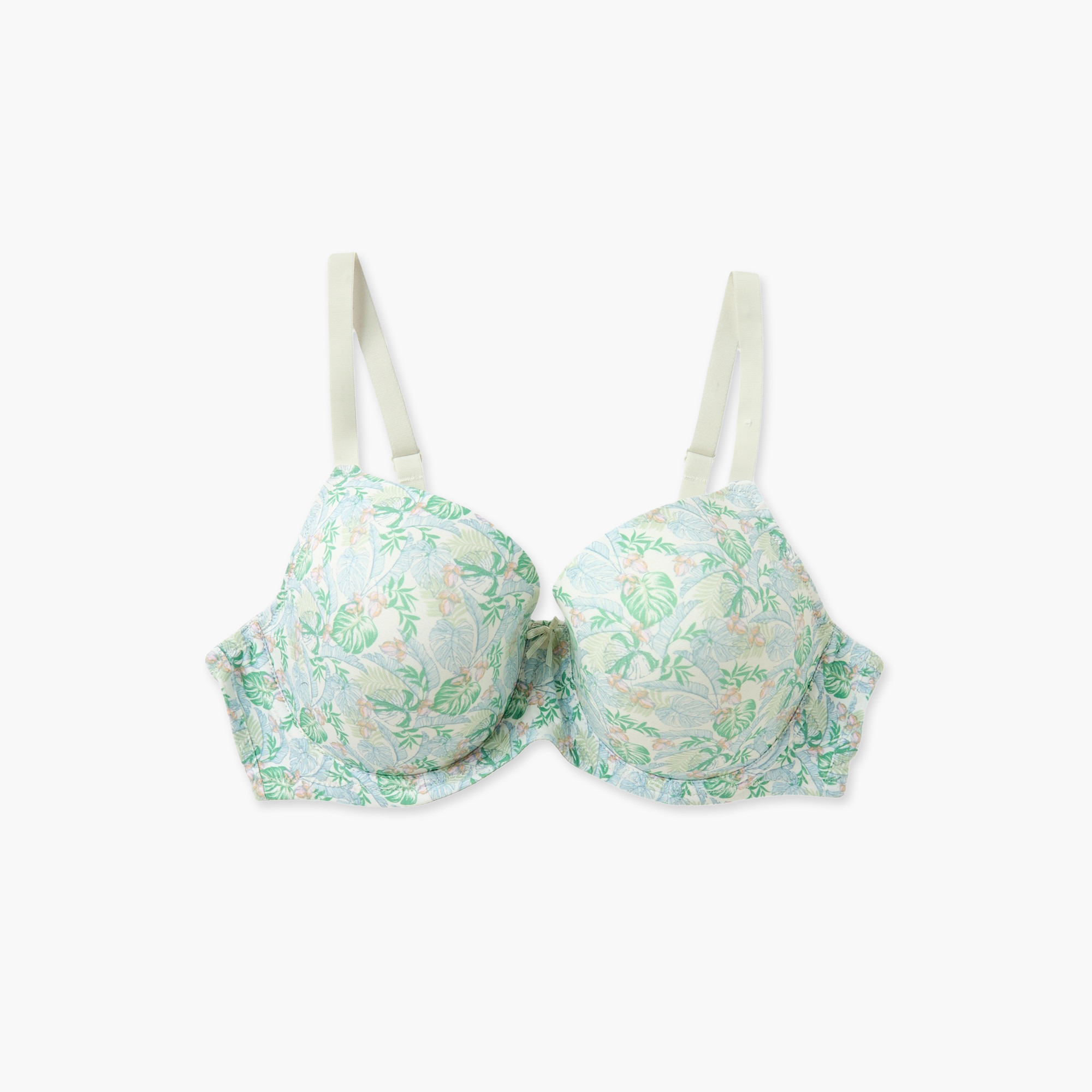 Printed Wired Demi Bra with Hook and Eye Closure-women-clothing-lingerie-bras-image-1