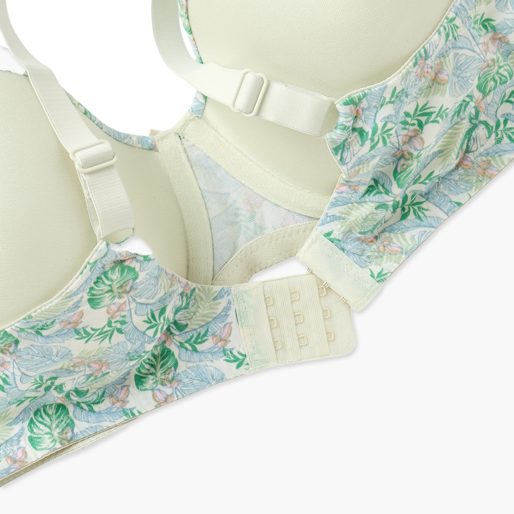 Printed Wired Demi Bra with Hook and Eye Closure-women-clothing-lingerie-bras-image-4