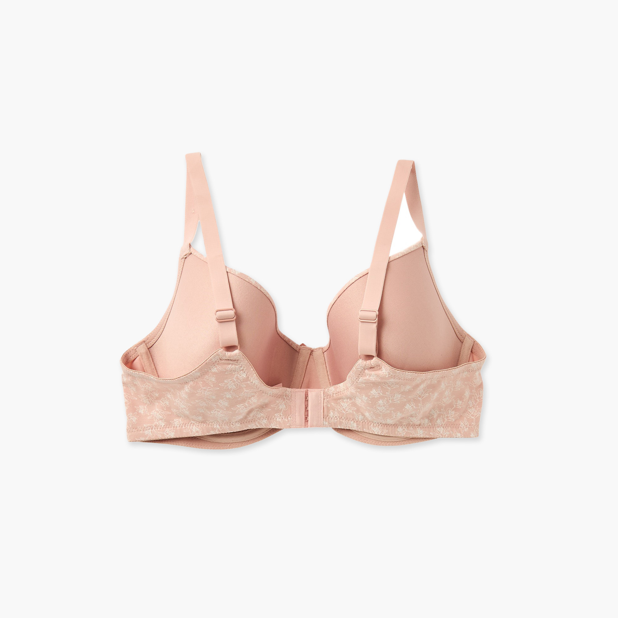 Printed Wired Demi Bra with Hook and Eye Closure-women-clothing-lingerie-bras-image-3