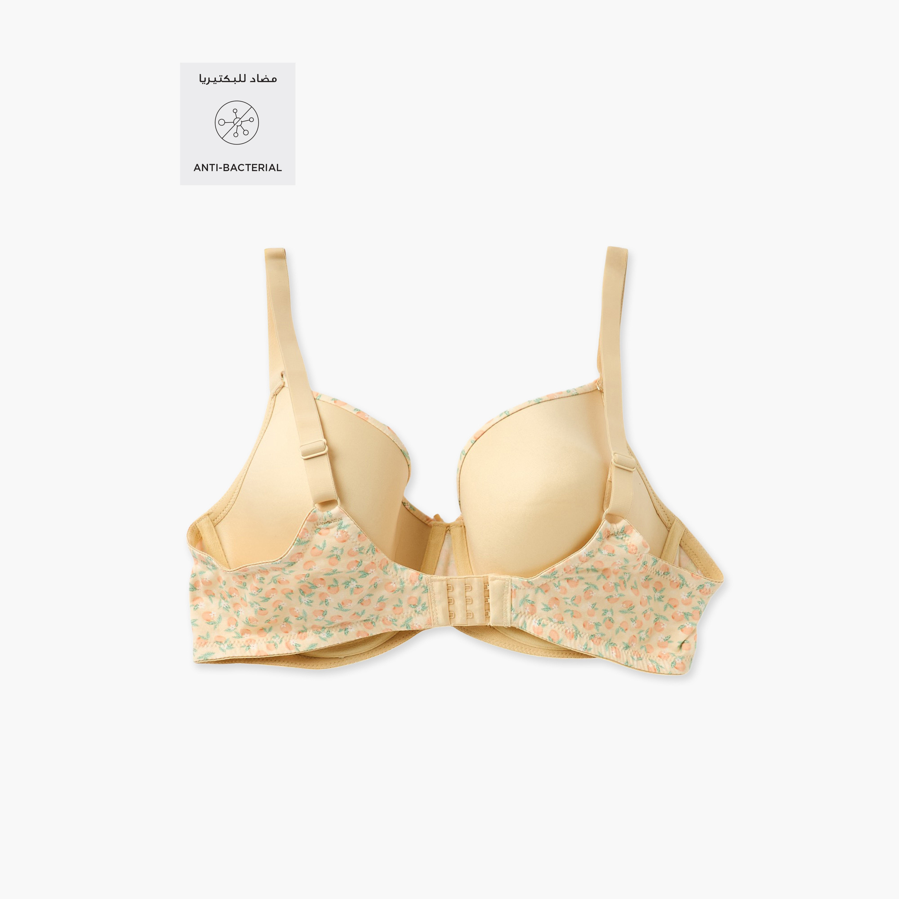 Printed Wired Demi Bra with Hook and Eye Closure-women-clothing-lingerie-bras-image-2