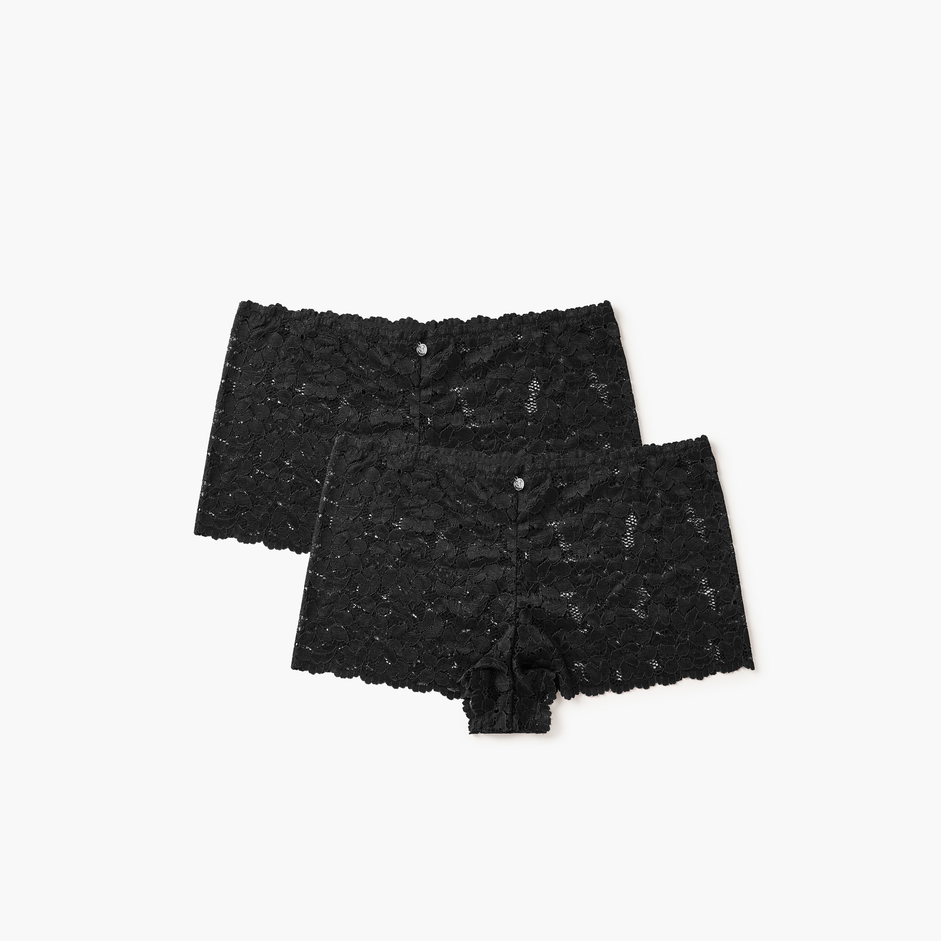 طقم سراويل داخلية بوي شورت قطعتين بتصميم دانتيل-women-clothing-lingerie-panties-image-1