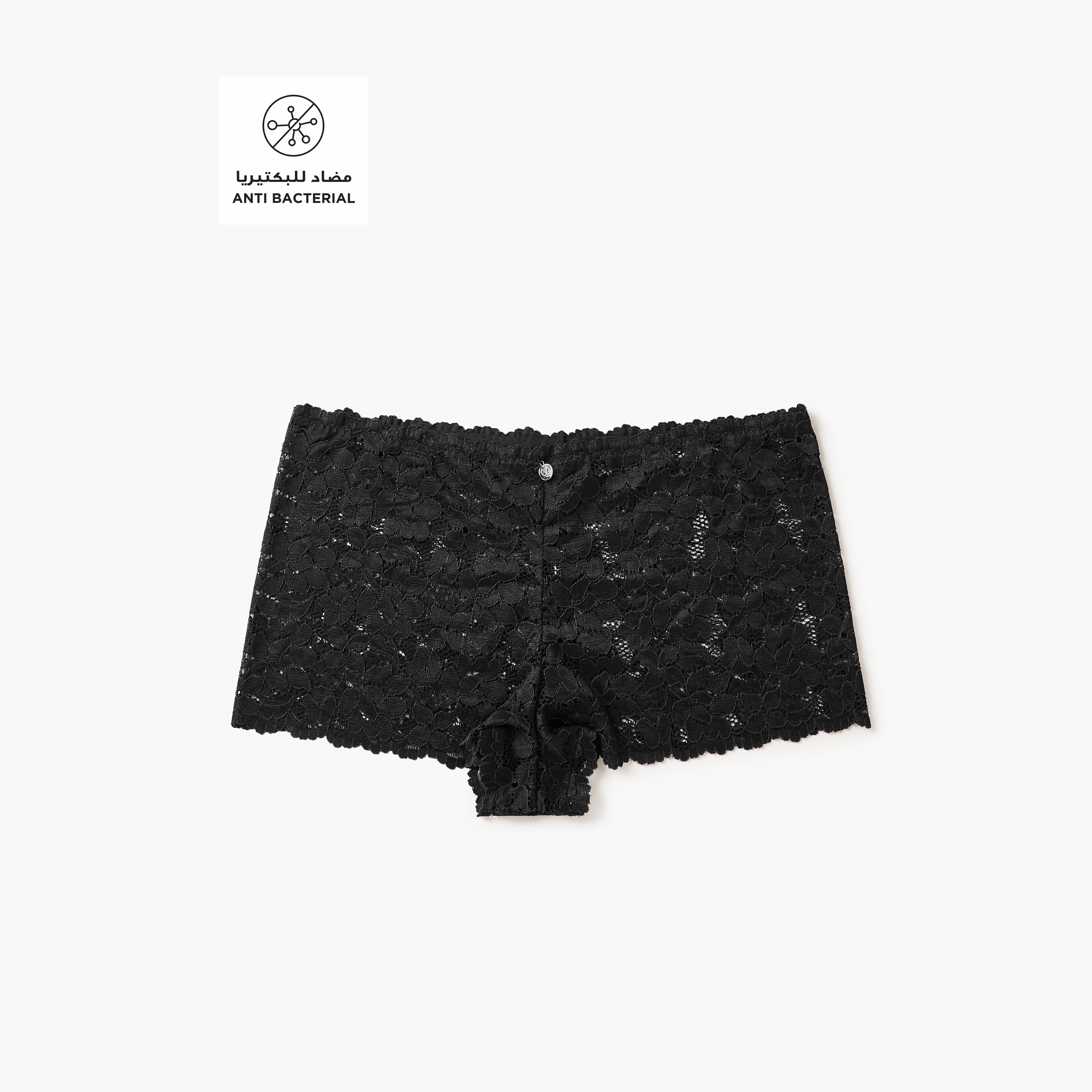 طقم سراويل داخلية بوي شورت قطعتين بتصميم دانتيل-women-clothing-lingerie-panties-image-2