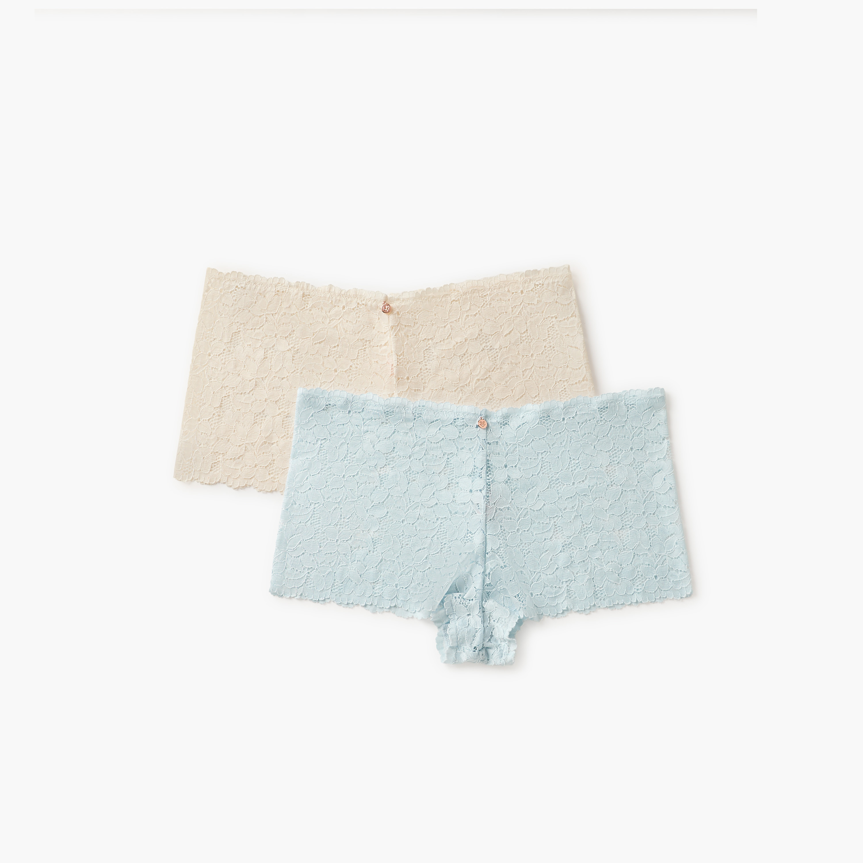 طقم سراويل داخلية بوي شورت قطعتين بتصميم دانتيل-women-clothing-lingerie-panties-image-1