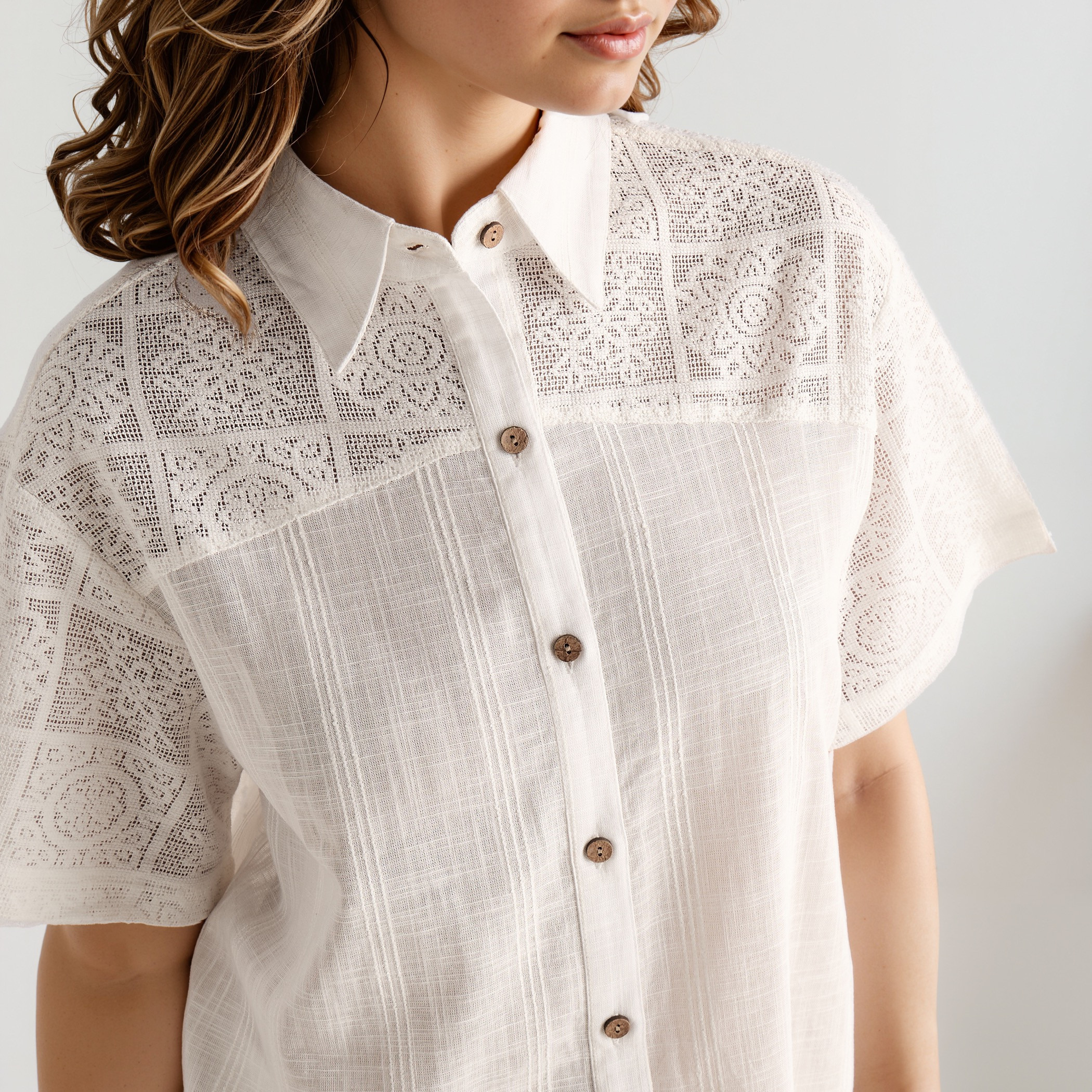 Crochet Detail Shirt and Pyjama Set-women-clothing-nightwear-pyjamas-longsets-image-5