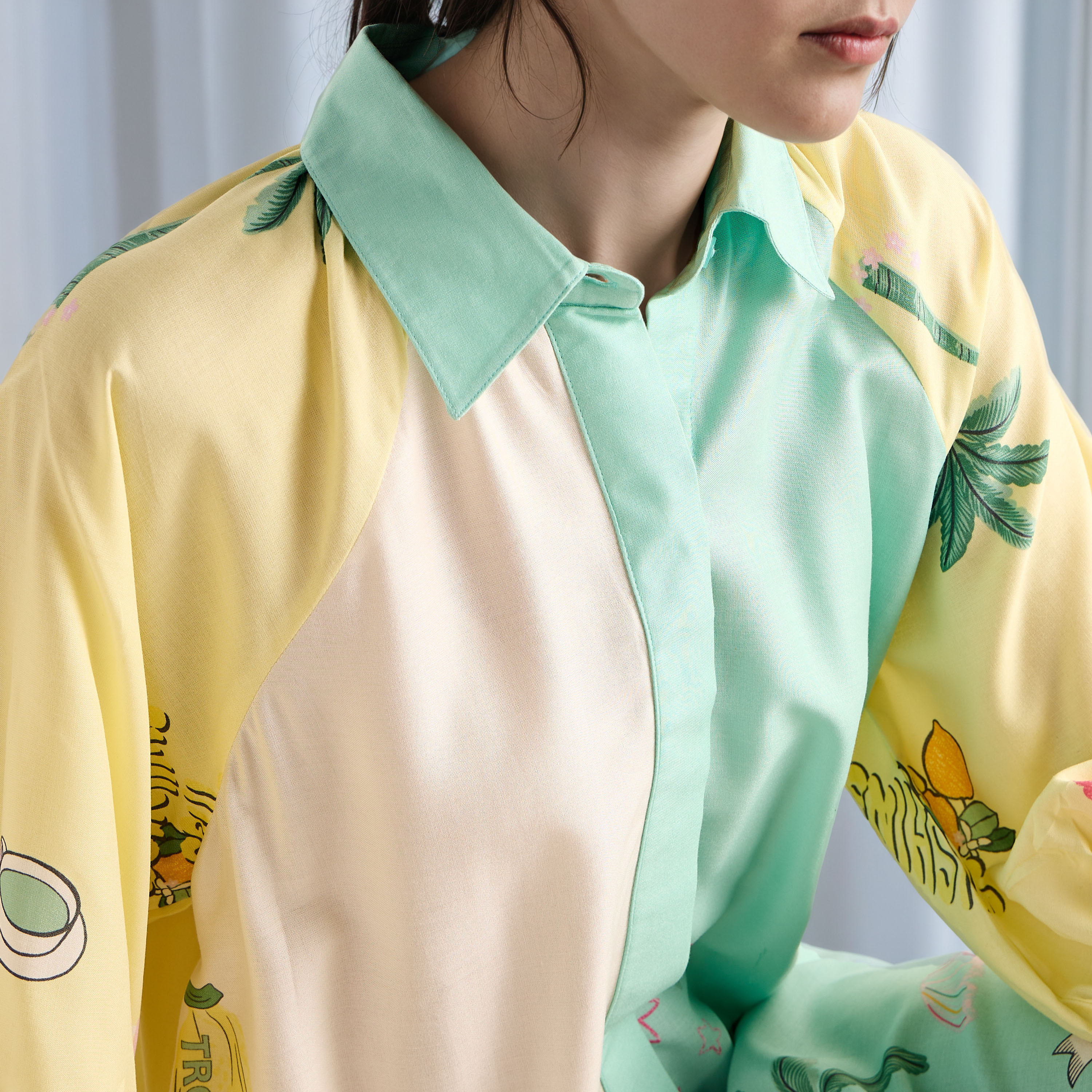 All-Over Print Viscose Sleepshirt with Collar and 3/4 Sleeves-women-clothing-nightwear-nighties-image-4