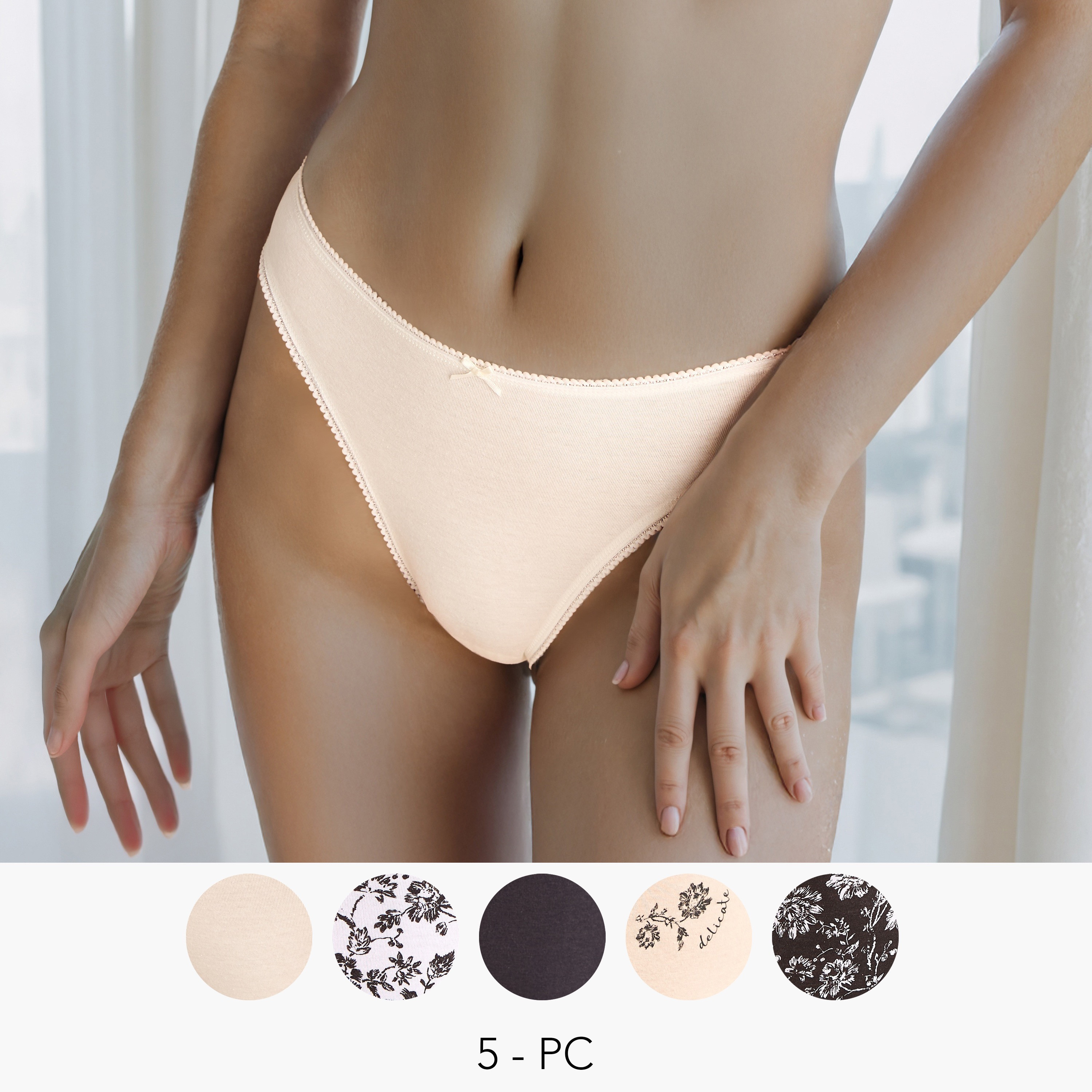 Set of 5 - Assorted Bikini Briefs-women-clothing-lingerie-panties-image-1