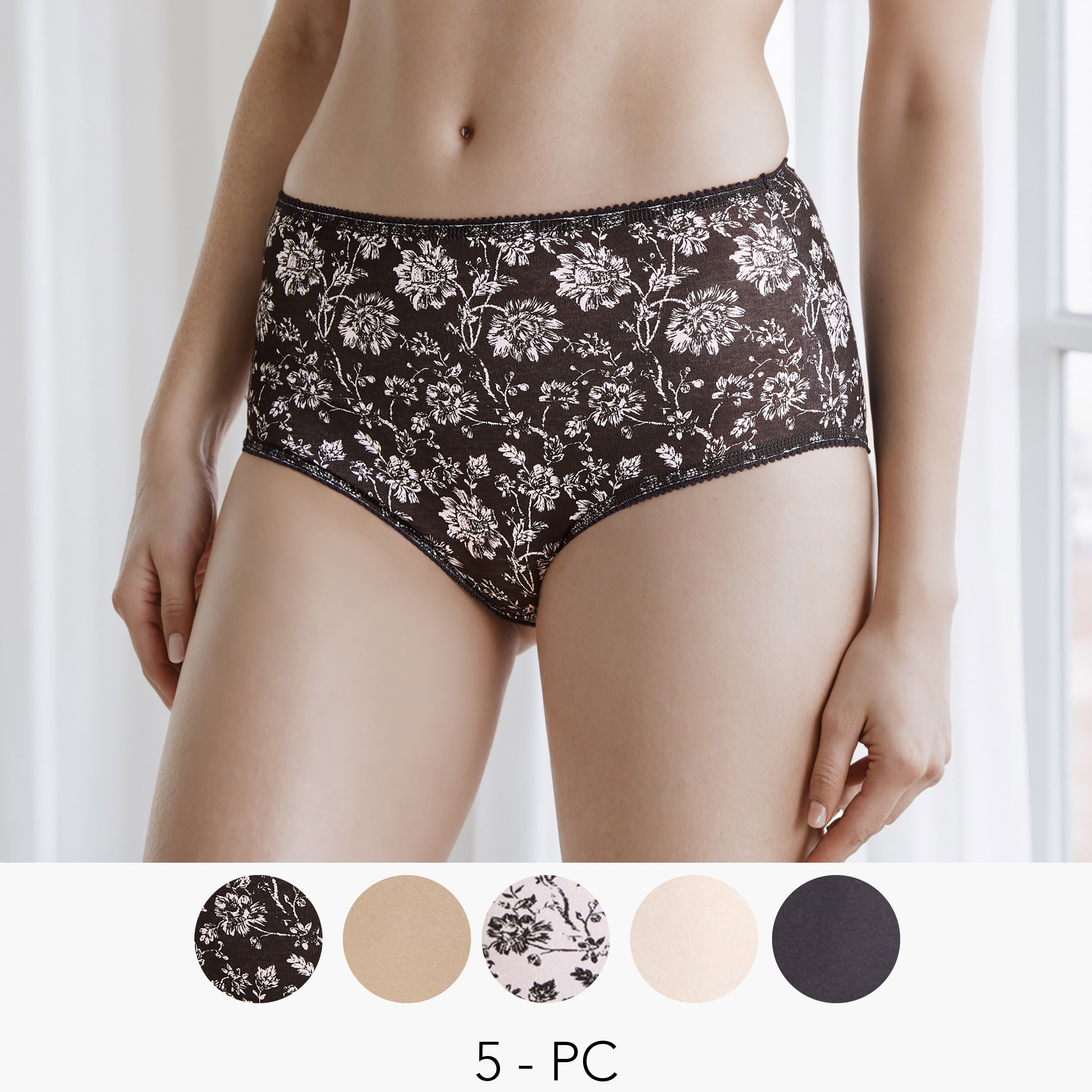 Set of 5 - Assorted Full Briefs-women-clothing-lingerie-panties-image-1