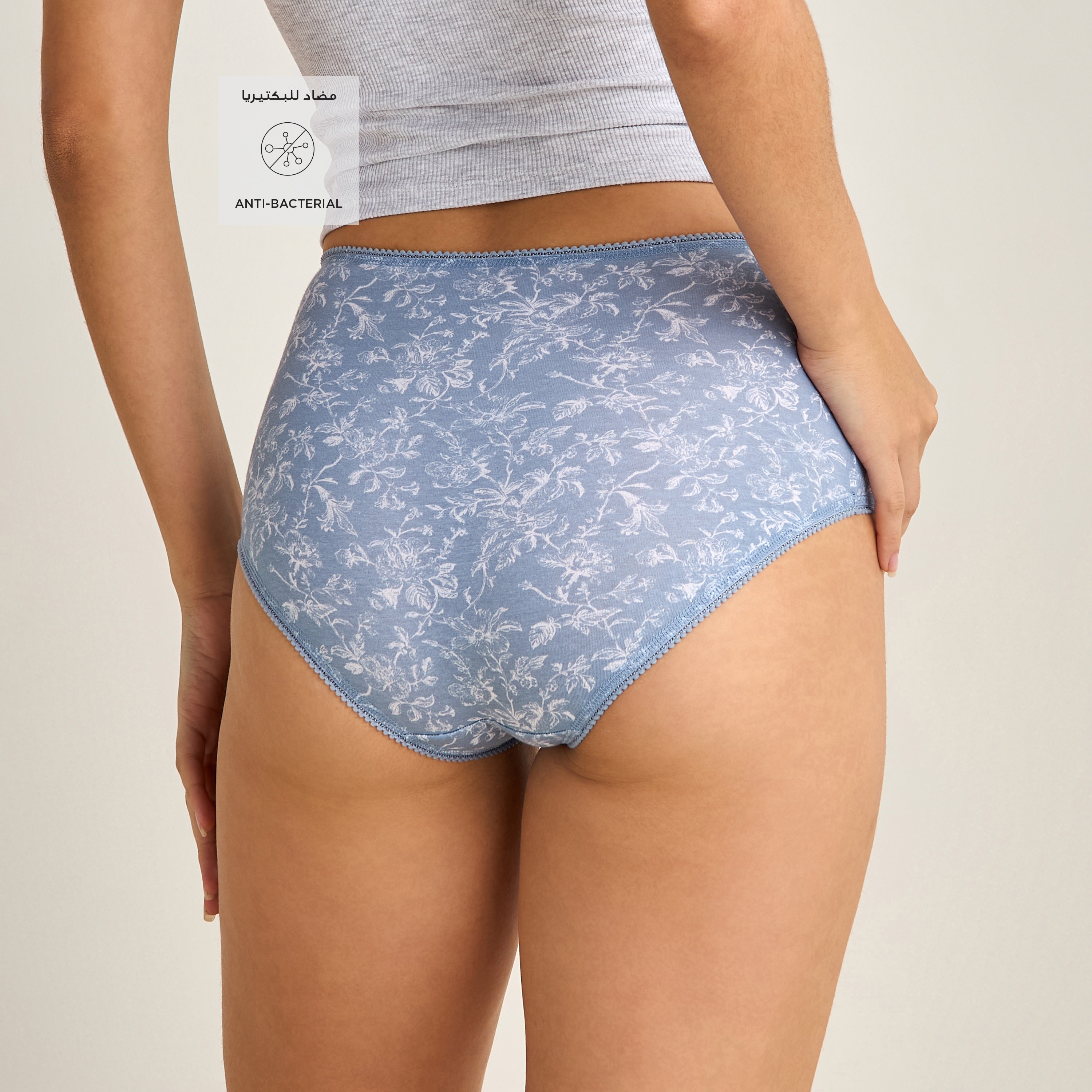 سراويل داخلية كاملة متنوعة بخصر مطاطي - طقم من 5 قطع-women-clothing-lingerie-panties-image-2