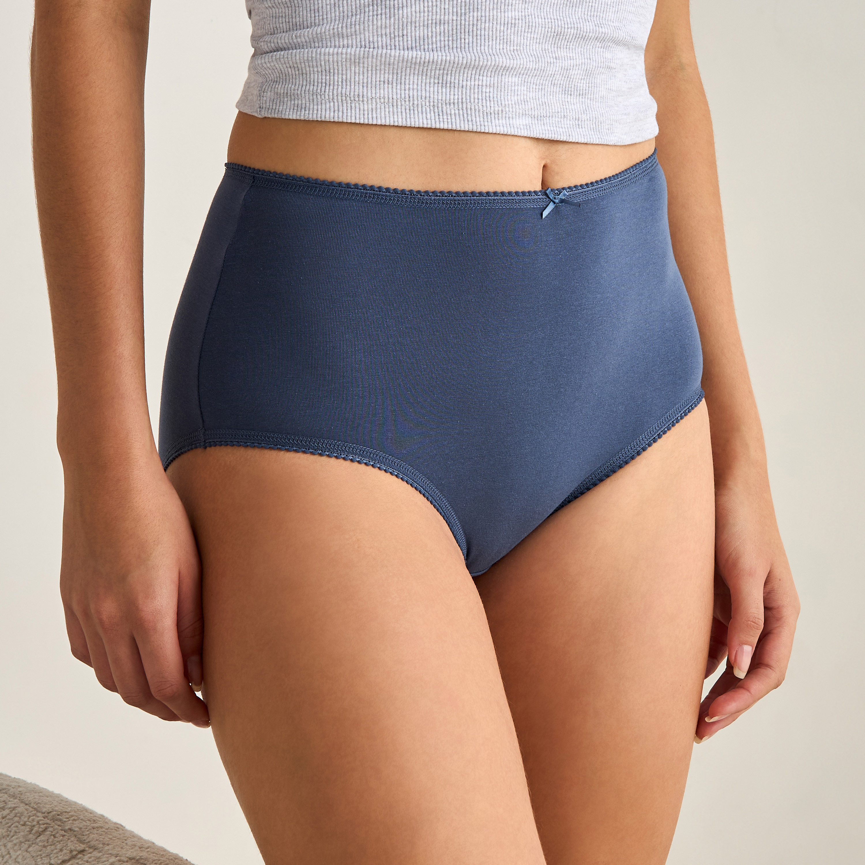 سراويل داخلية كاملة متنوعة بخصر مطاطي - طقم من 5 قطع-women-clothing-lingerie-panties-image-5