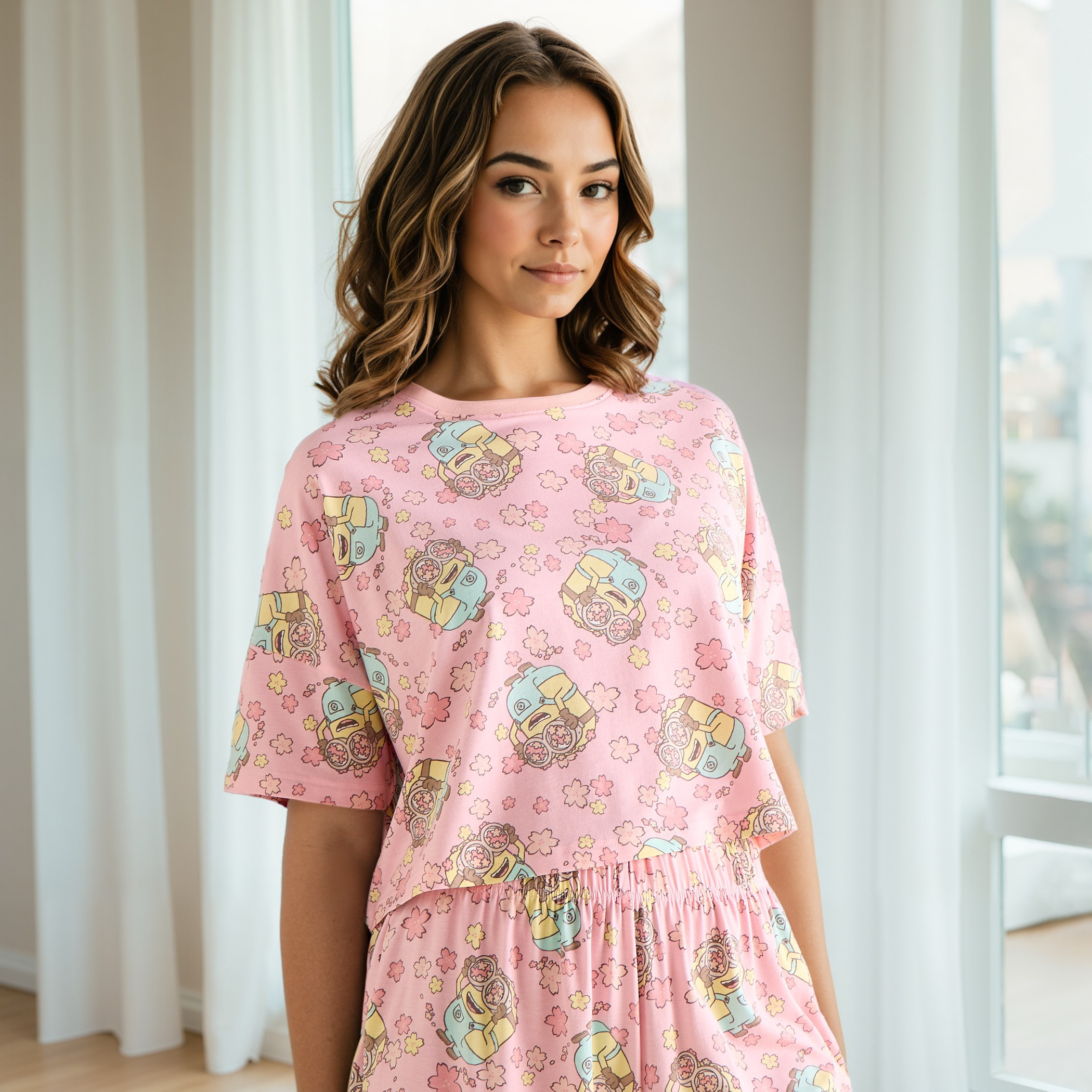 طقم شورت بطبعات-women-clothing-nightwear-pyjamas-shortsets-image-4