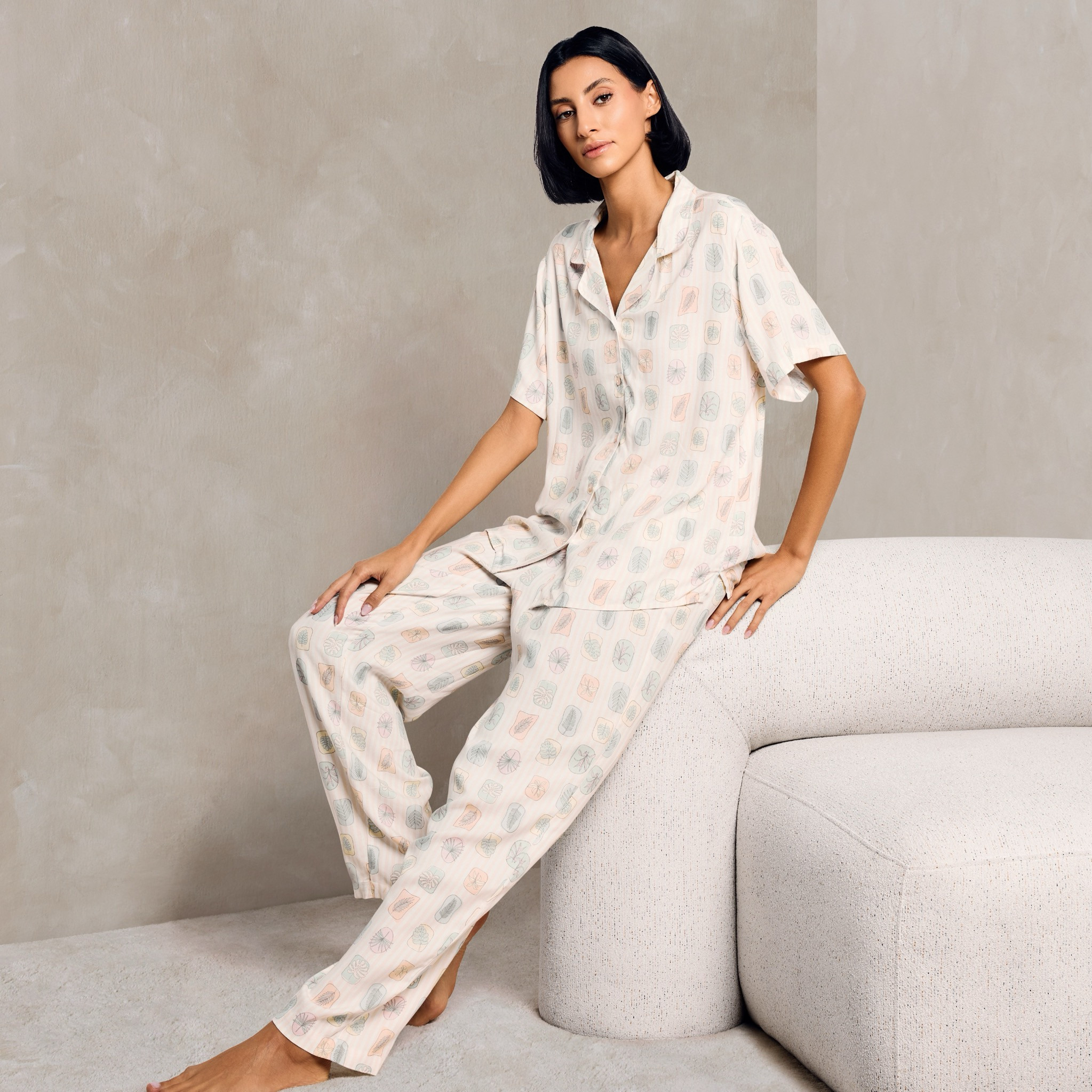Printed Shirt with Pyjama Set-women-clothing-nightwear-pyjamas-longsets-image-1