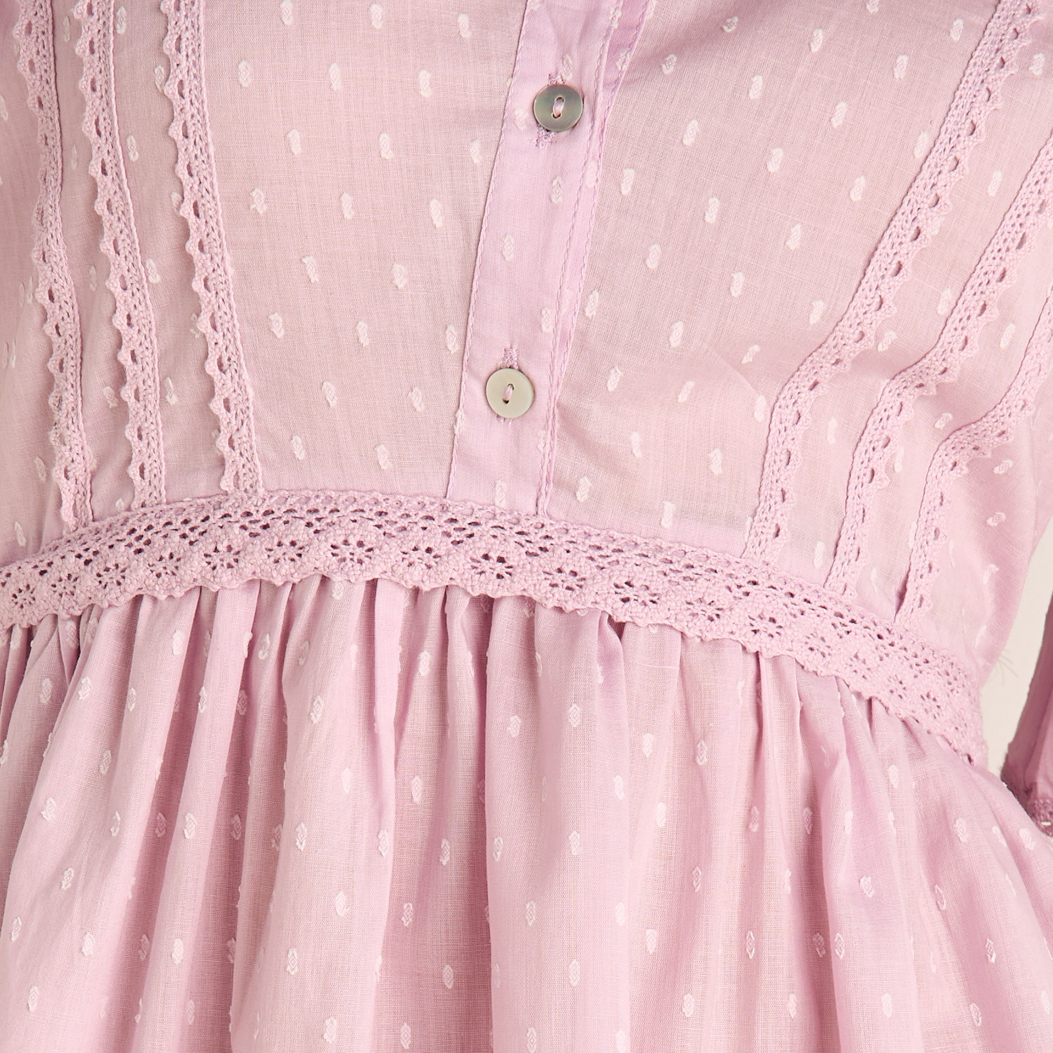 Textured Dobby Viscose Night Gown with Tie-Up Belt and Flutter Sleeves-women-clothing-nightwear-nighties-image-5
