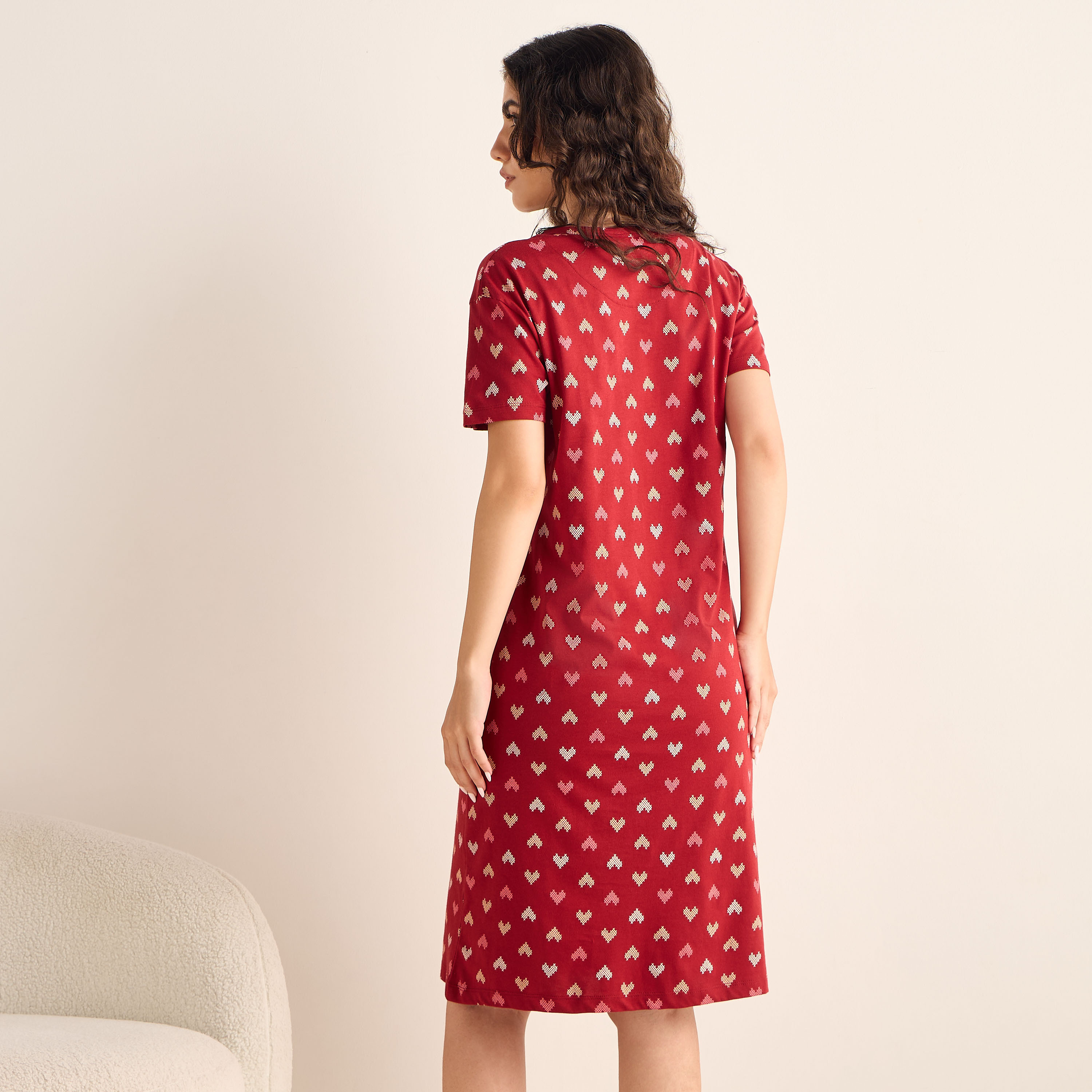All-Over Print Cotton Night Dress-women-clothing-nightwear-nighties-image-3