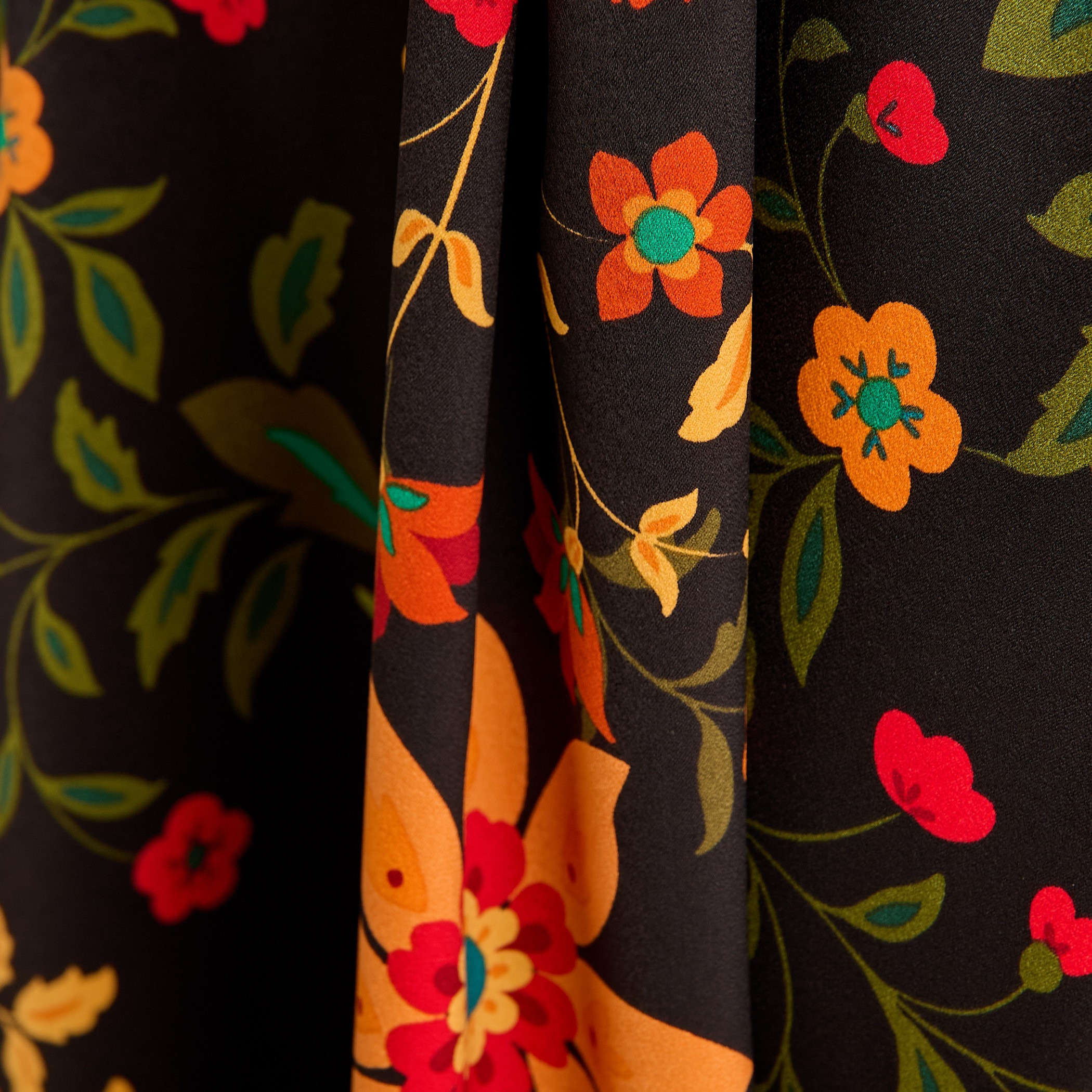 Printed Satin Night Dress with Collar and 3/4 Sleeves-women-clothing-nightwear-nighties-image-5
