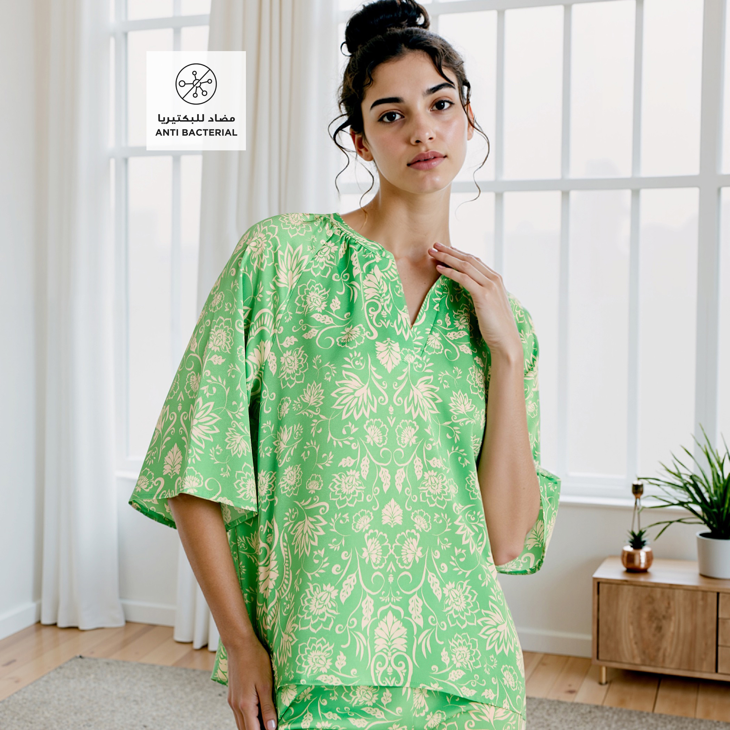 Floral Print Satin Top and Pyjama Set-women-clothing-nightwear-pyjamas-longsets-image-2