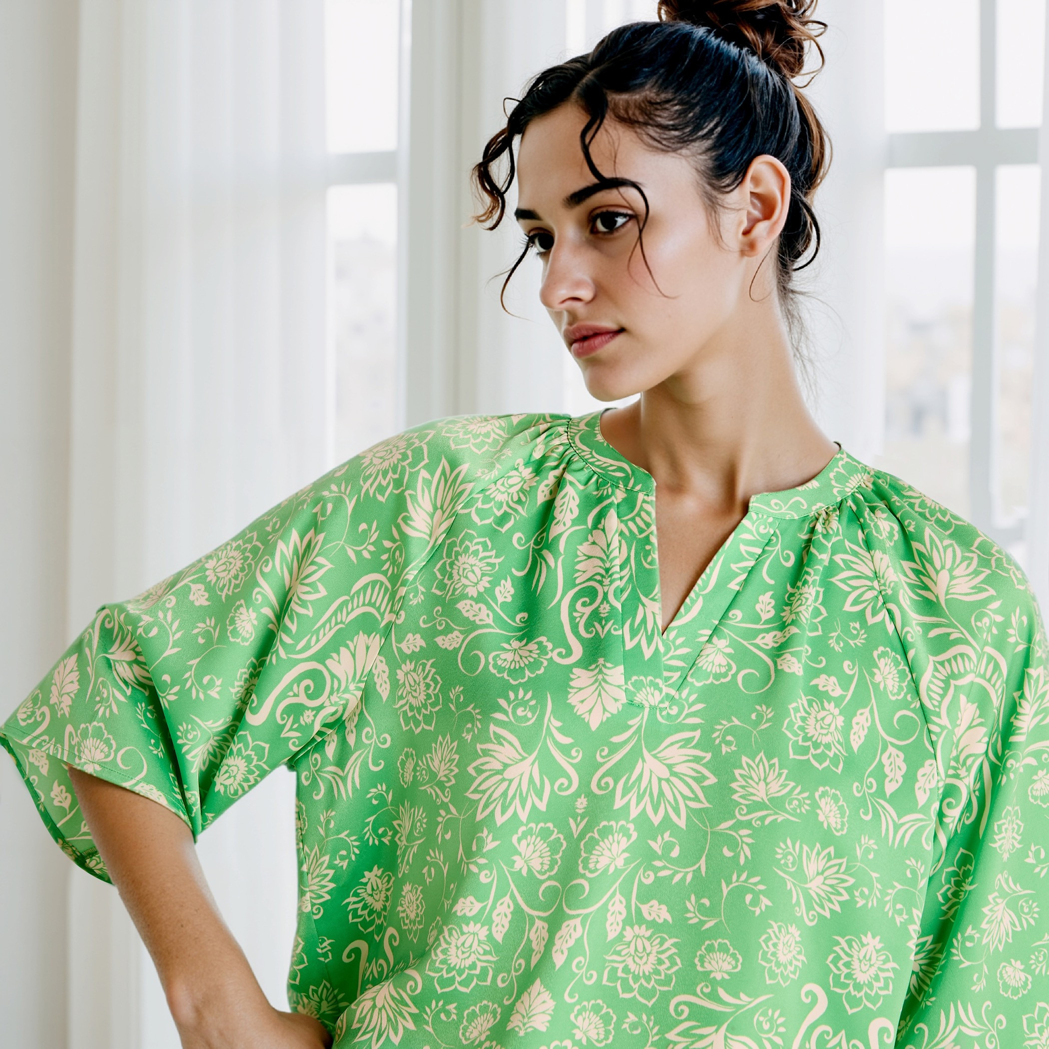 Floral Print Satin Top and Pyjama Set-women-clothing-nightwear-pyjamas-longsets-image-5