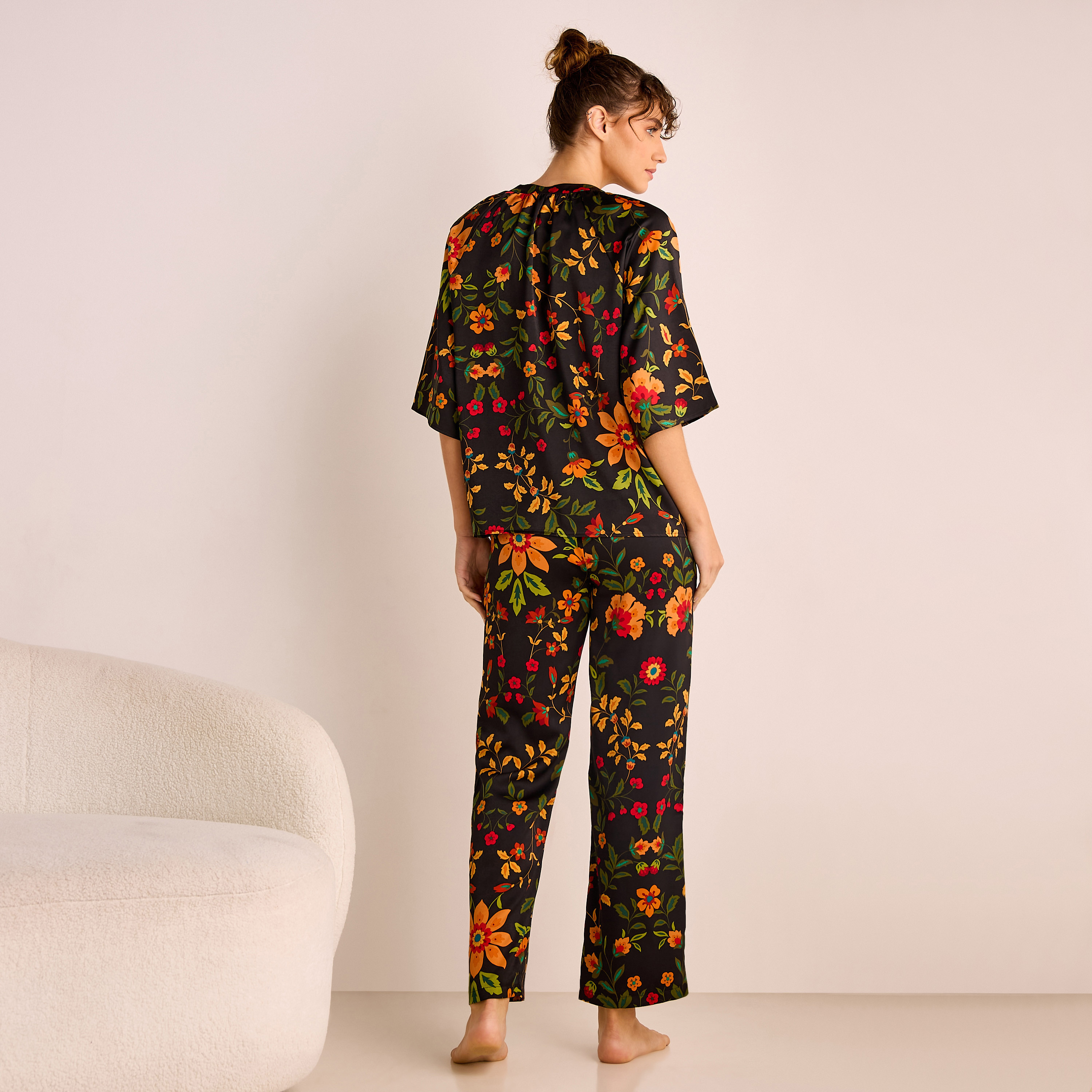 Floral Print Satin Top and Pyjama Set-women-clothing-nightwear-pyjamas-longsets-image-3