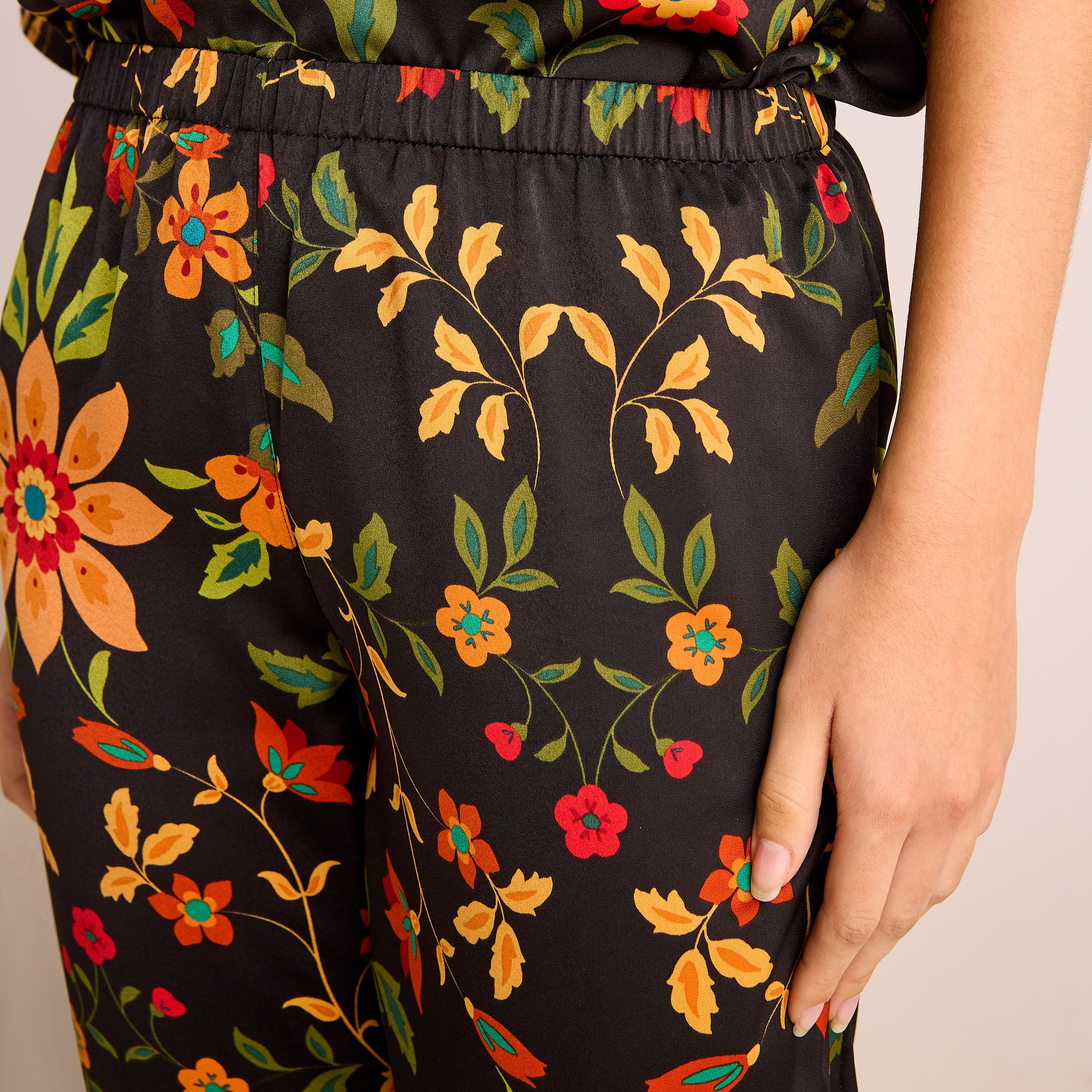 Floral Print Satin Top and Pyjama Set-women-clothing-nightwear-pyjamas-longsets-image-6