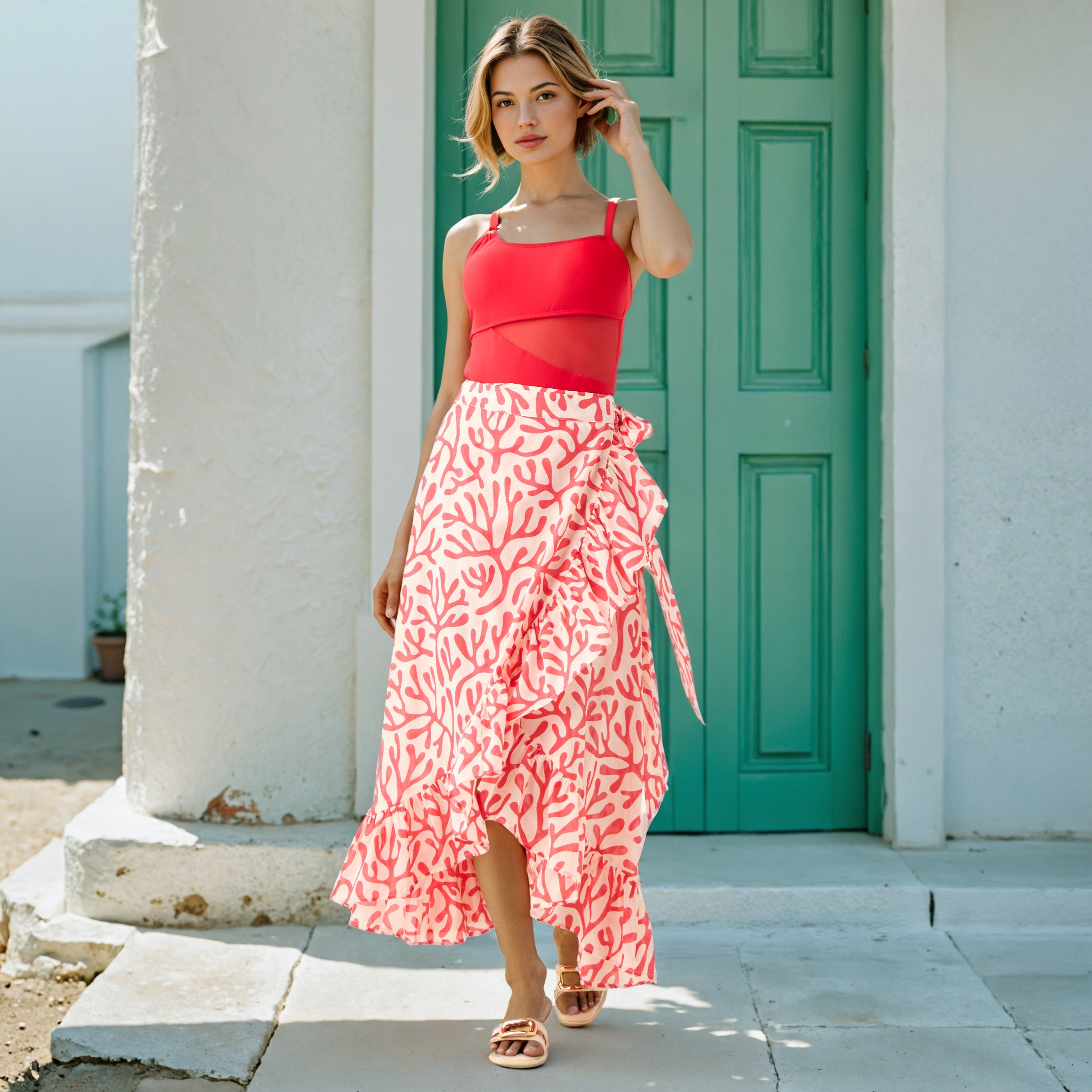 Printed Sarong with Ruffle Detail-women-clothing-swimandbeach-beachwear-image-2