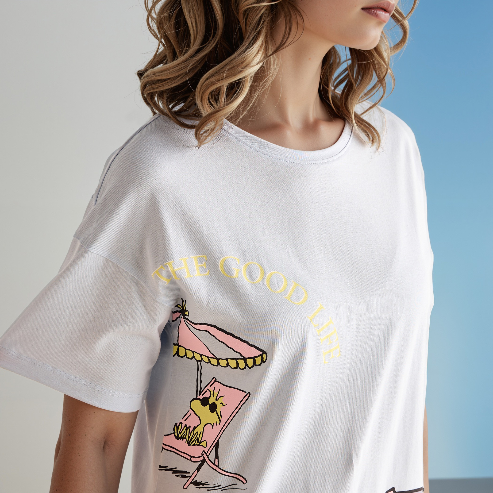 Snoopy Print Cotton Night Dress-women-clothing-nightwear-nighties-image-4
