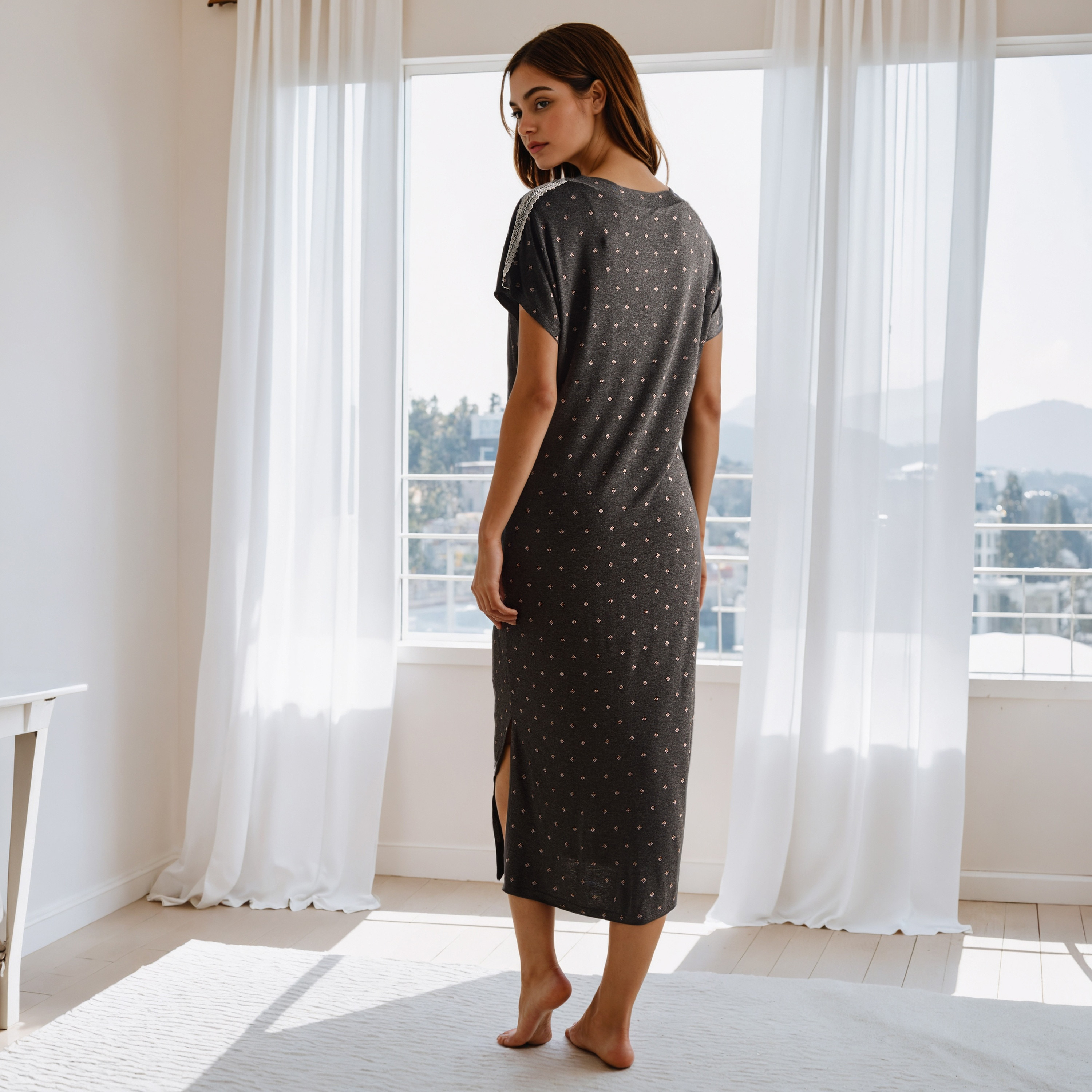 Printed Night Dress with Slits-women-clothing-nightwear-nighties-image-3