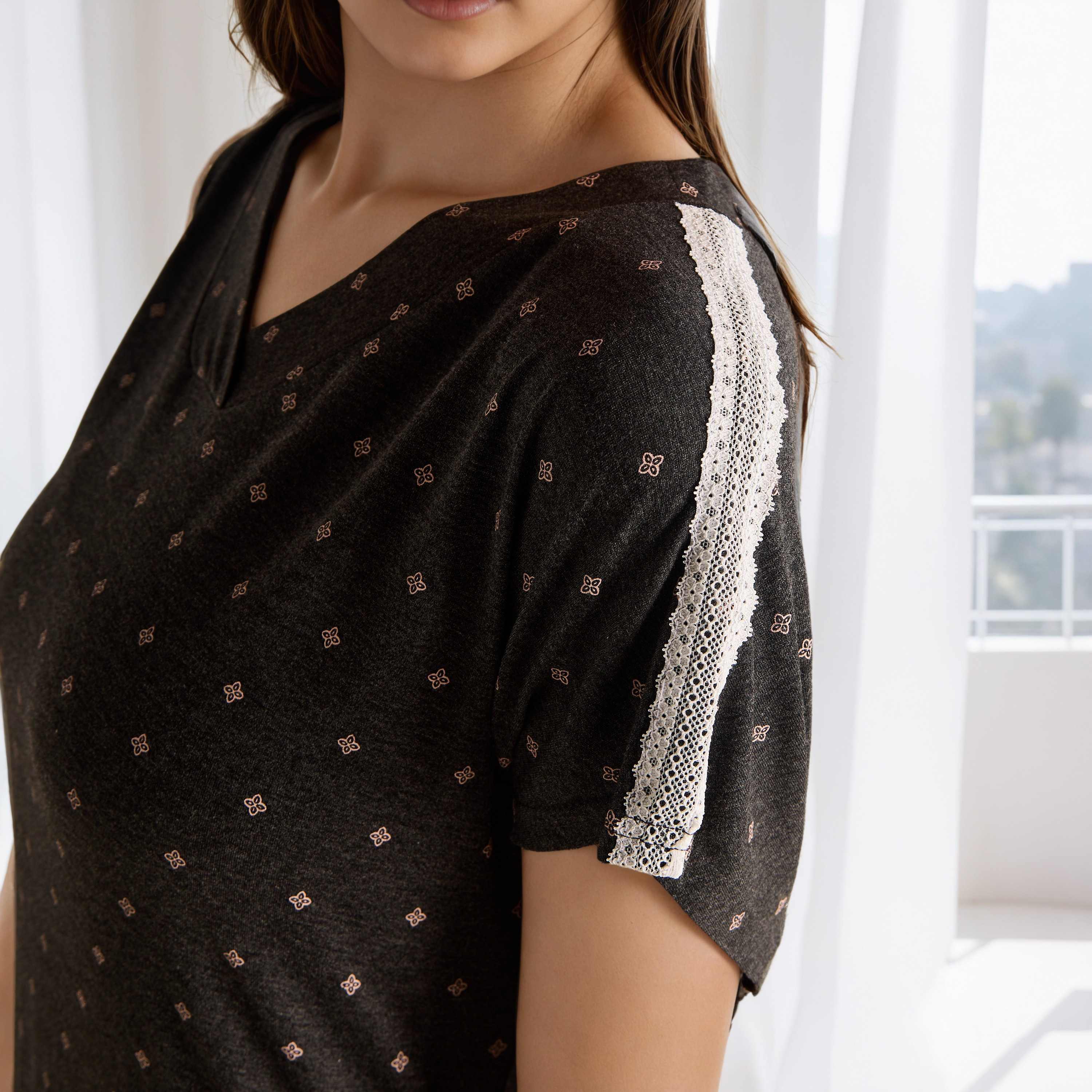 Printed Night Dress with Slits-women-clothing-nightwear-nighties-image-4