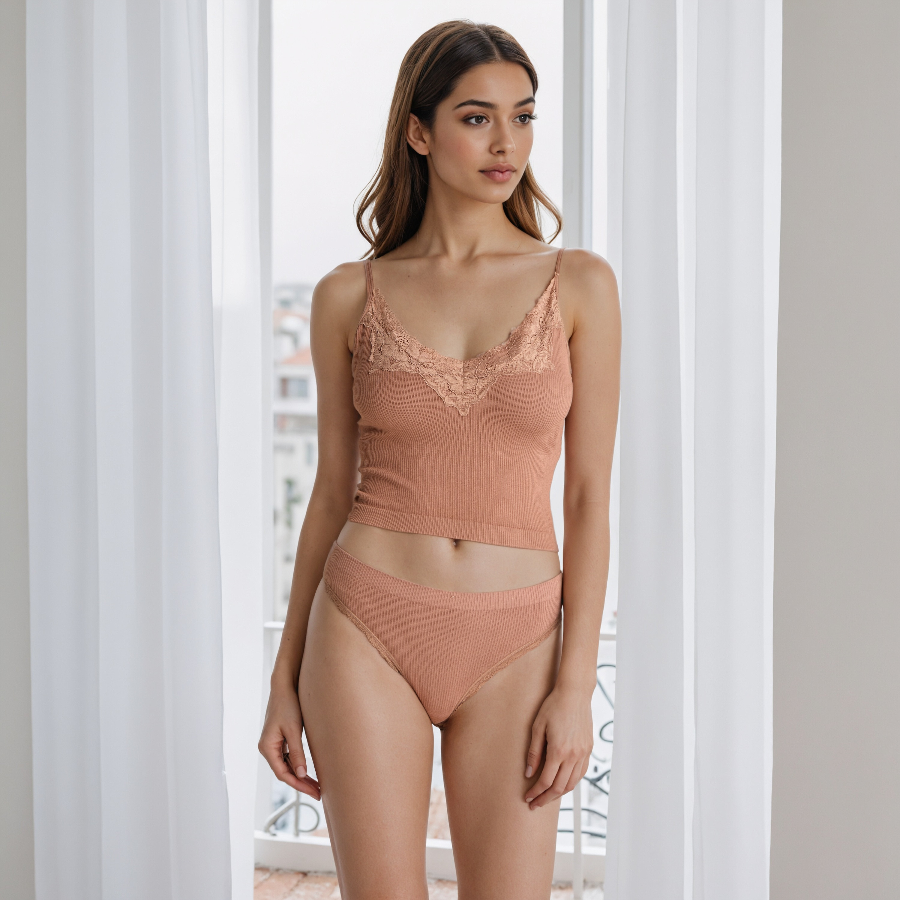 Ribbed Shaping Camisole with Lace Inserts and Adjustable Straps-women-clothing-lingerie-camisoles-image-5