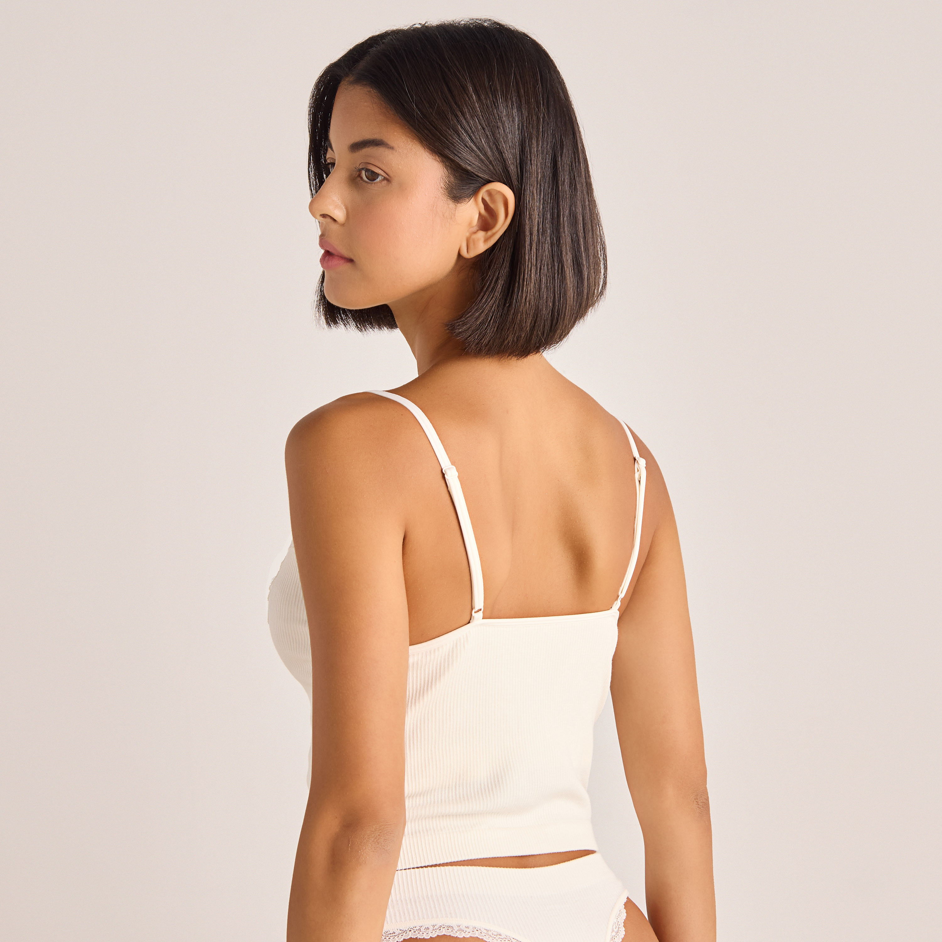 Ribbed Shaping Camisole with Lace Inserts and Adjustable Straps-women-clothing-lingerie-camisoles-image-2