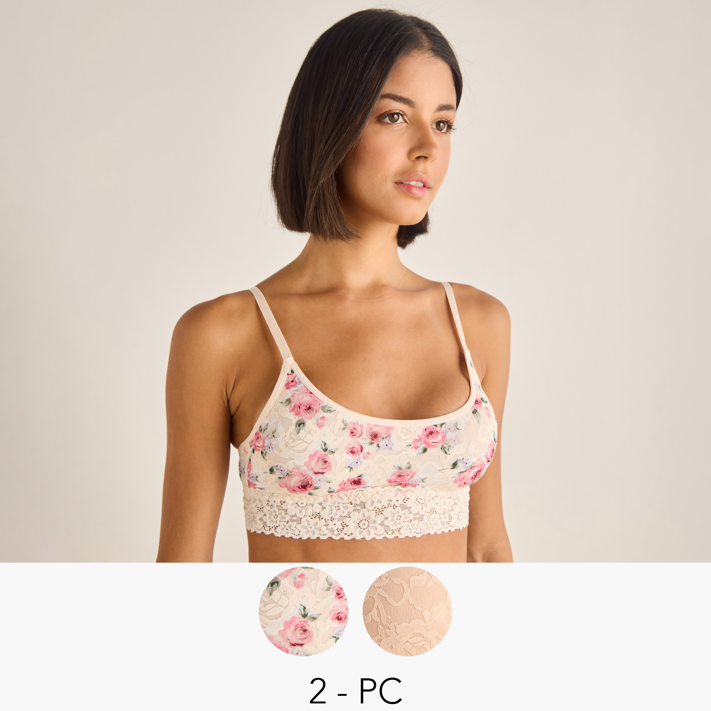 صدريّة بتفاصيل دانتيل - قطعتين-women-clothing-lingerie-bras-image-1