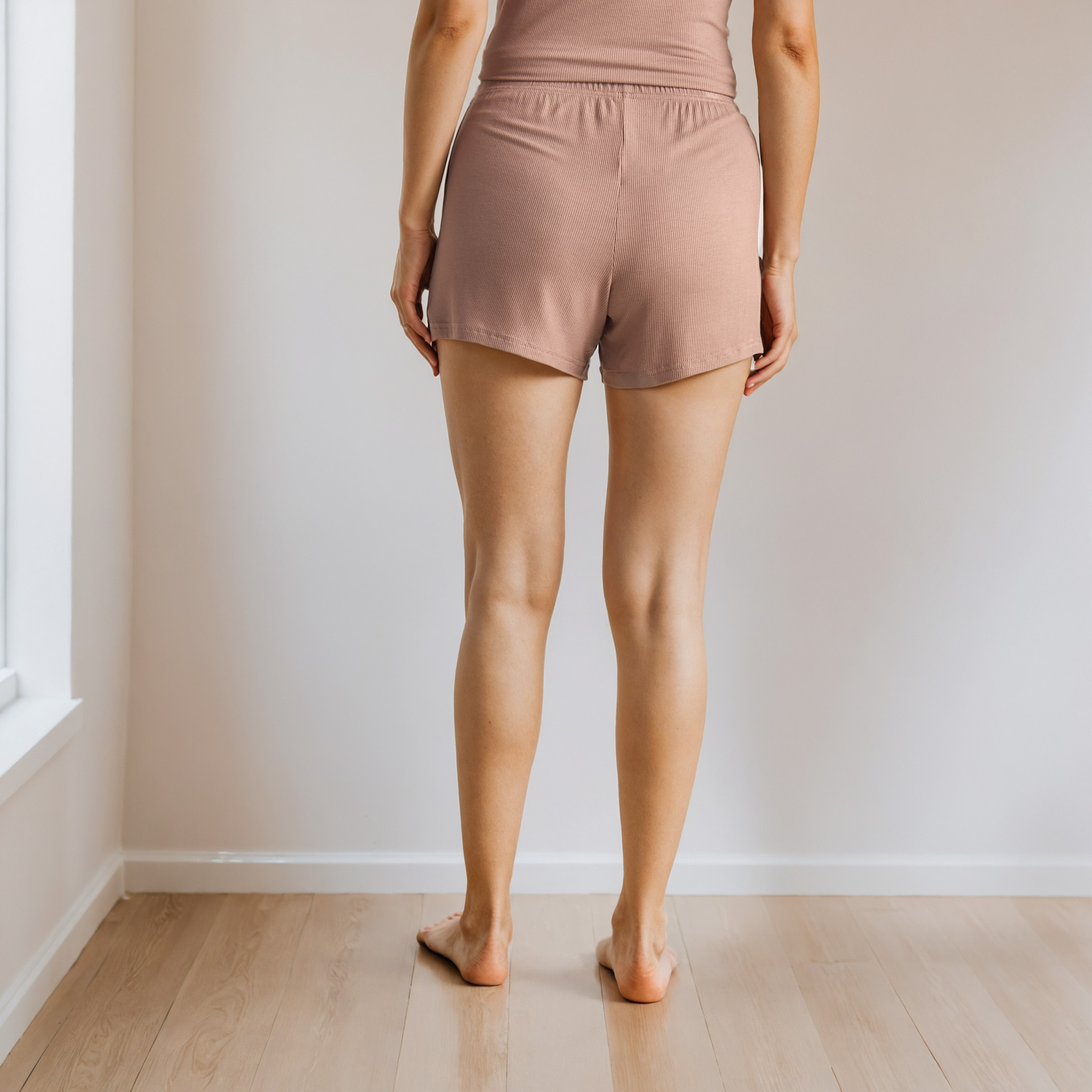 Ribbed Shorts with Elasticated Waistband-women-clothing-nightwear-pyjamas-bottoms-image-3