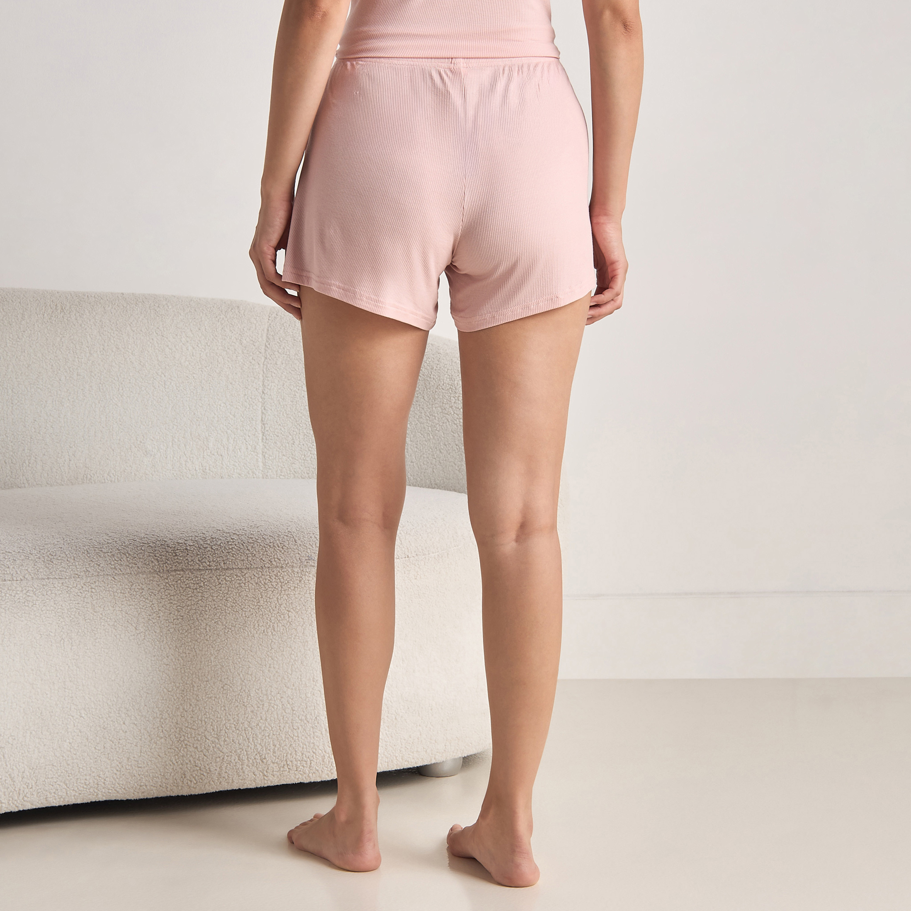 Ribbed Shorts with Elasticated Waistband-women-clothing-nightwear-pyjamas-bottoms-image-3