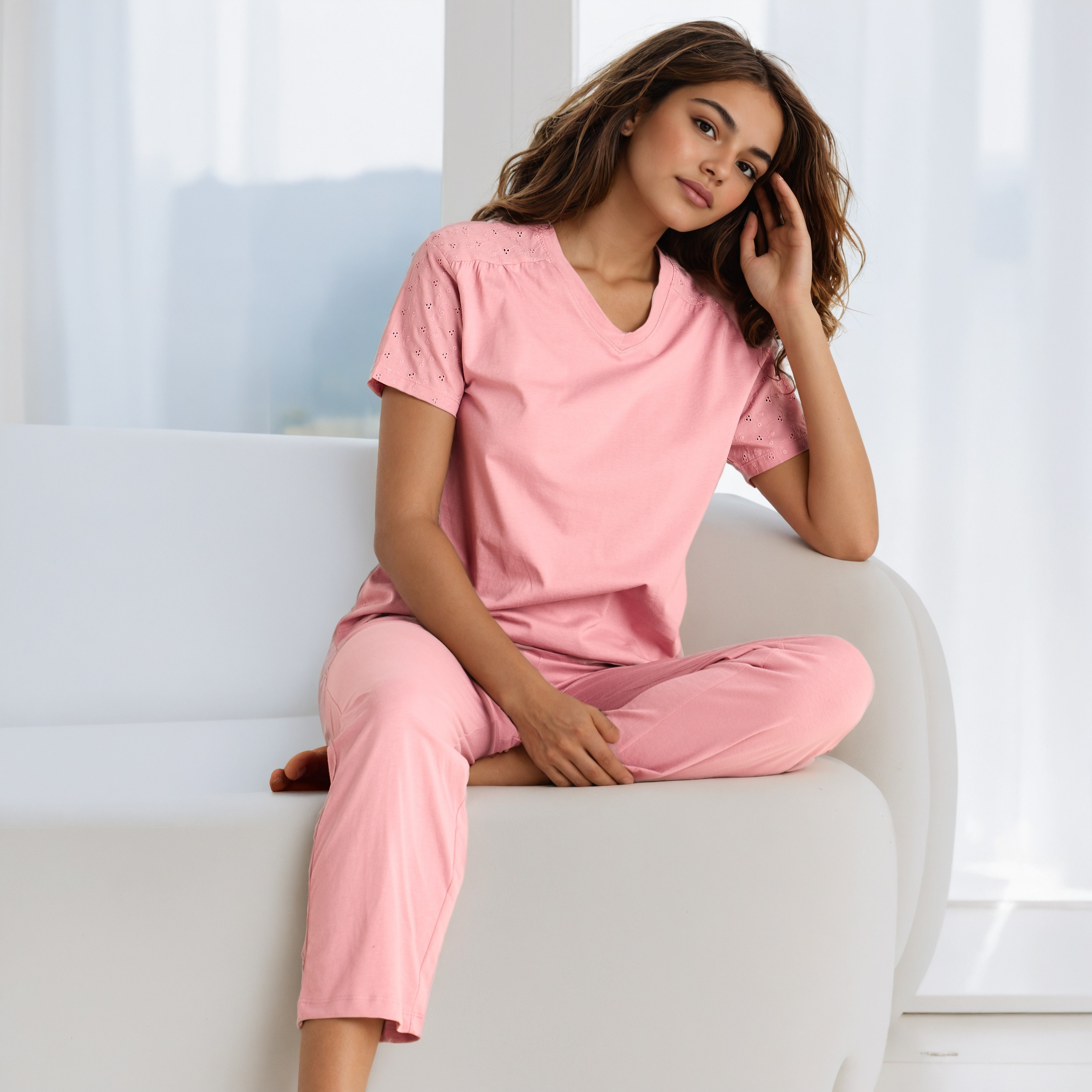 Schiffli Embroidered Pyjama Set-women-clothing-nightwear-pyjamas-longsets-image-1