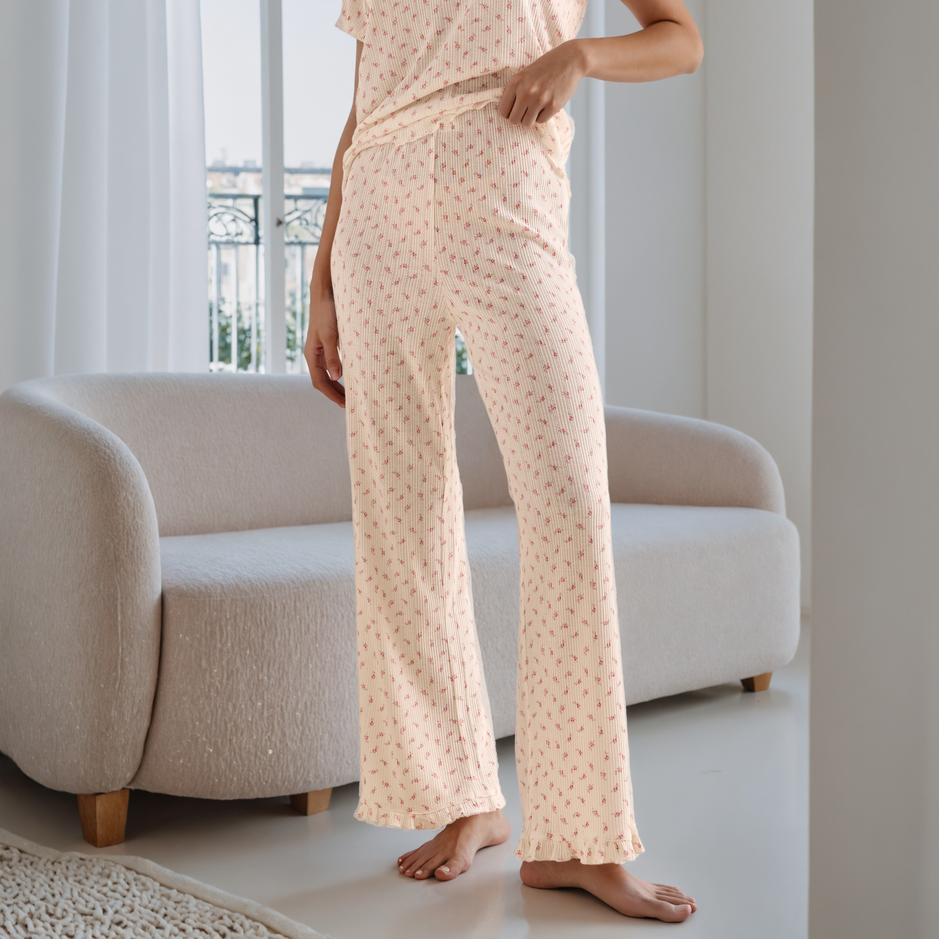 Floral Print Pointelle Pyjama Set-women-clothing-nightwear-pyjamas-longsets-image-4