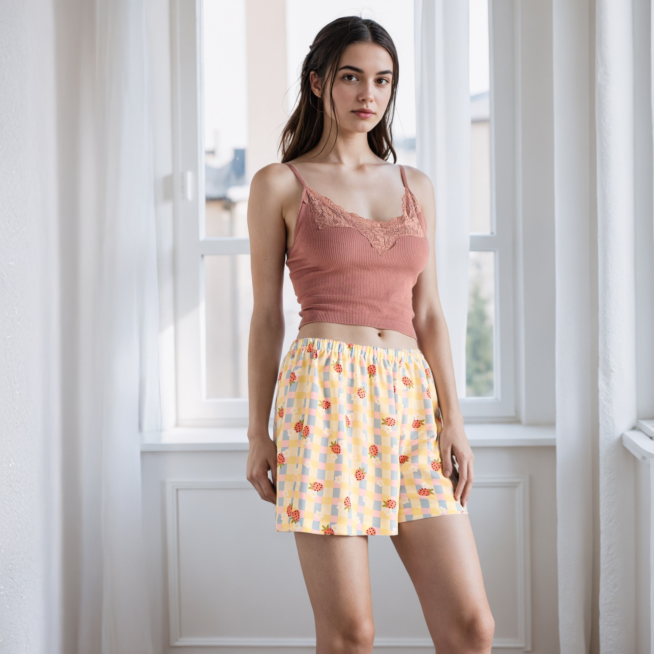 Checked Shorts-women-clothing-nightwear-pyjamas-bottoms-image-2