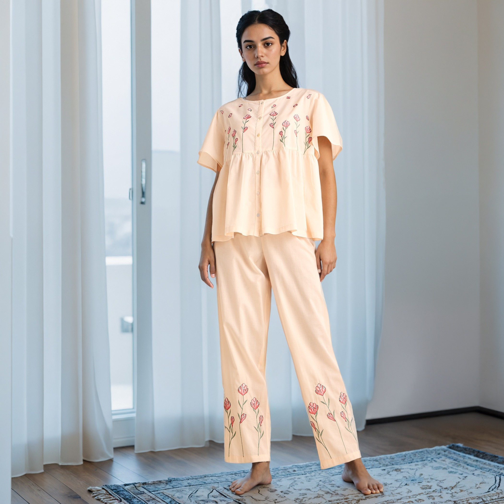 Embroidered Pyjama Set-women-clothing-nightwear-pyjamas-longsets-image-7