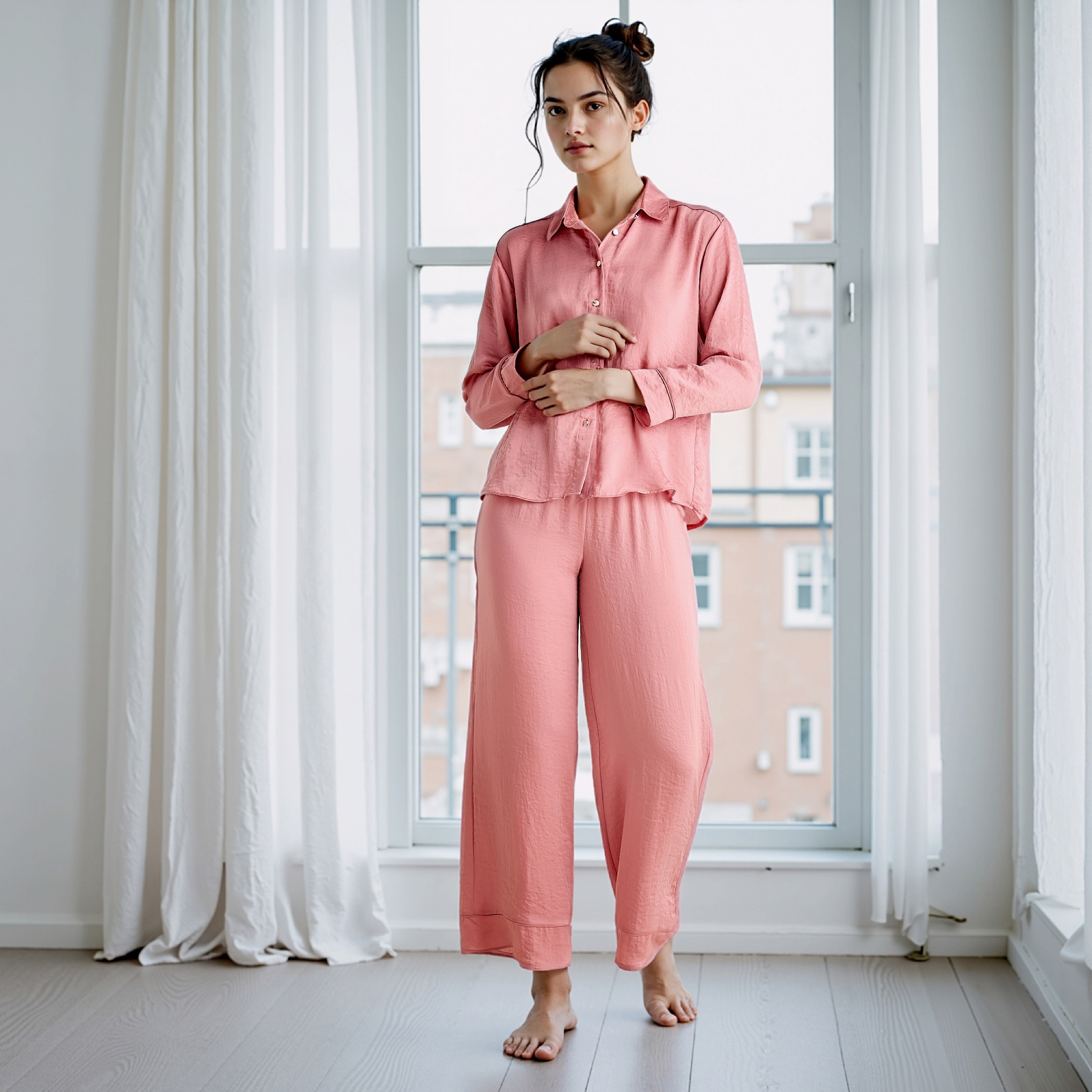 Satin Pyjama Set-women-clothing-nightwear-pyjamas-longsets-image-1