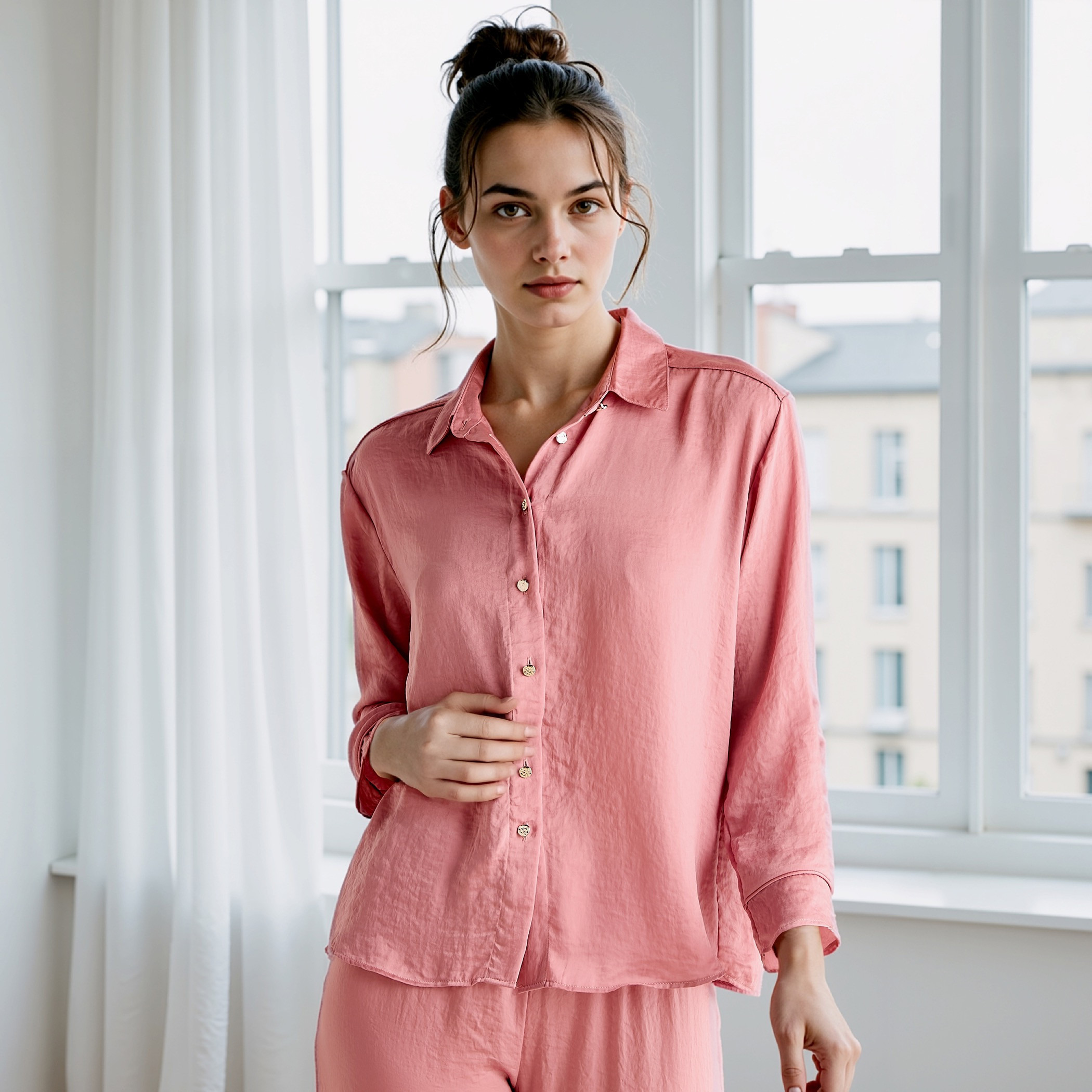 Satin Pyjama Set-women-clothing-nightwear-pyjamas-longsets-image-2